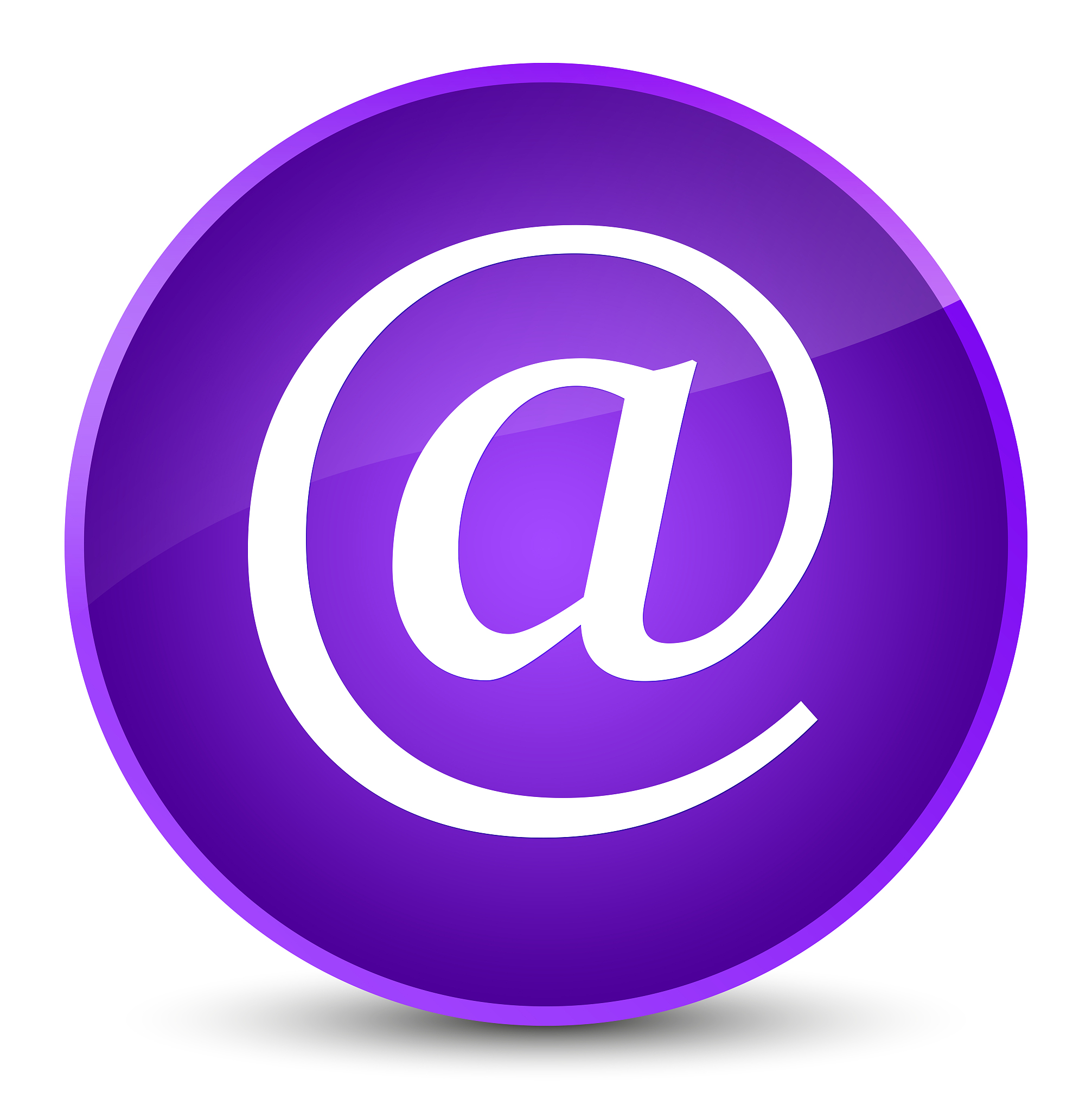 email address icon elegant purple round button
