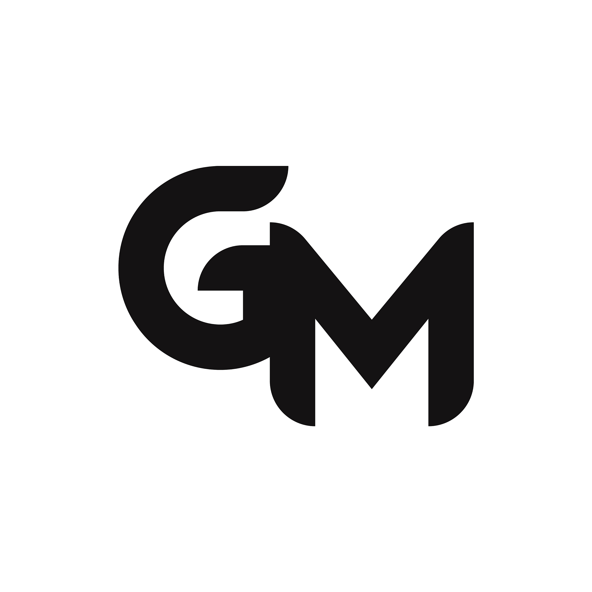 gm letter logo design with simple style