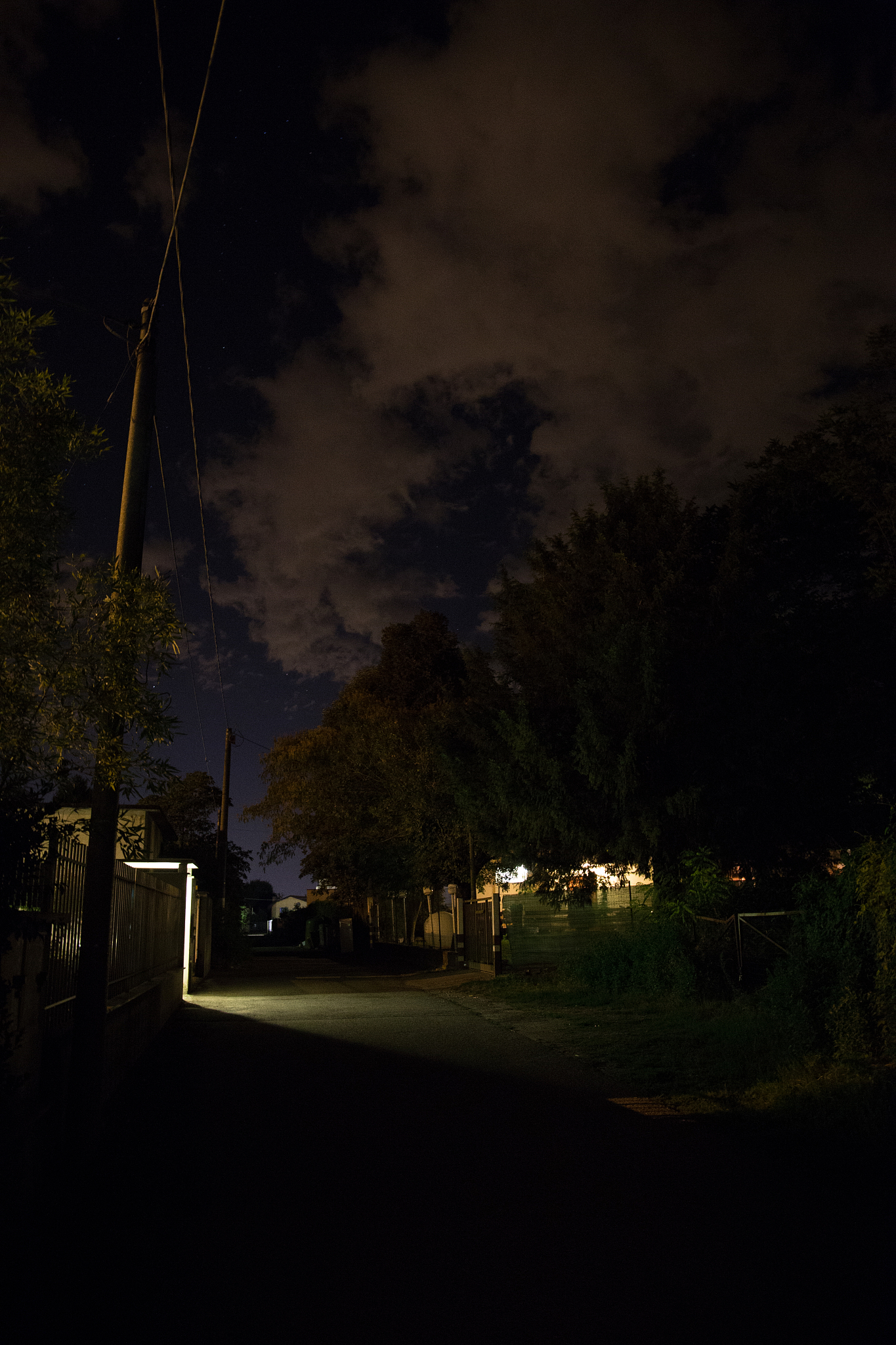 night street in the suburbs