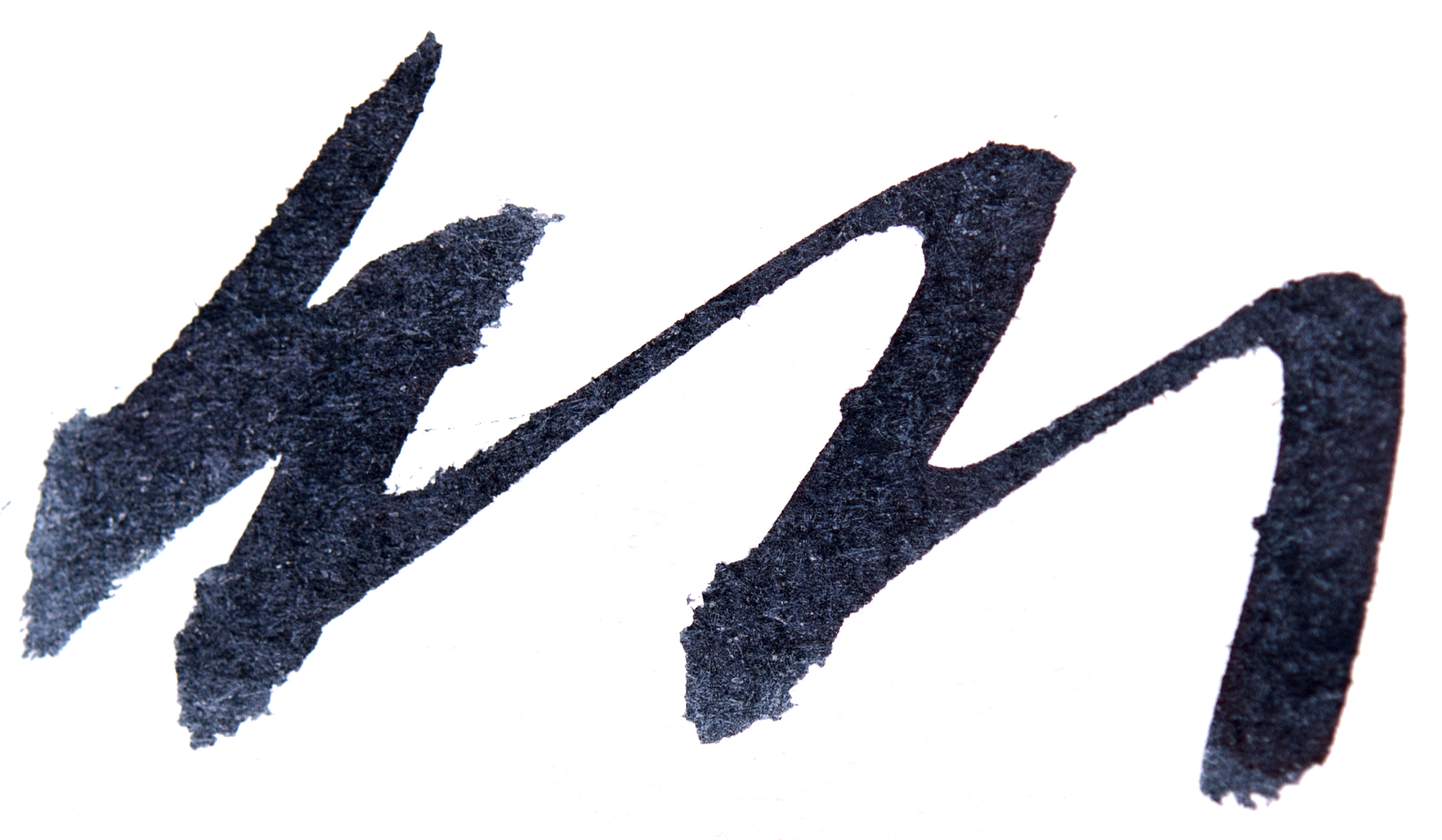 black ink on white