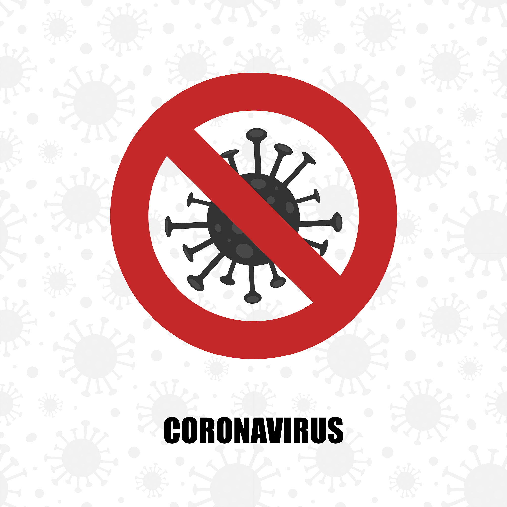 caution coronavirus - red prohibit sign. stop epidemic. new dise
