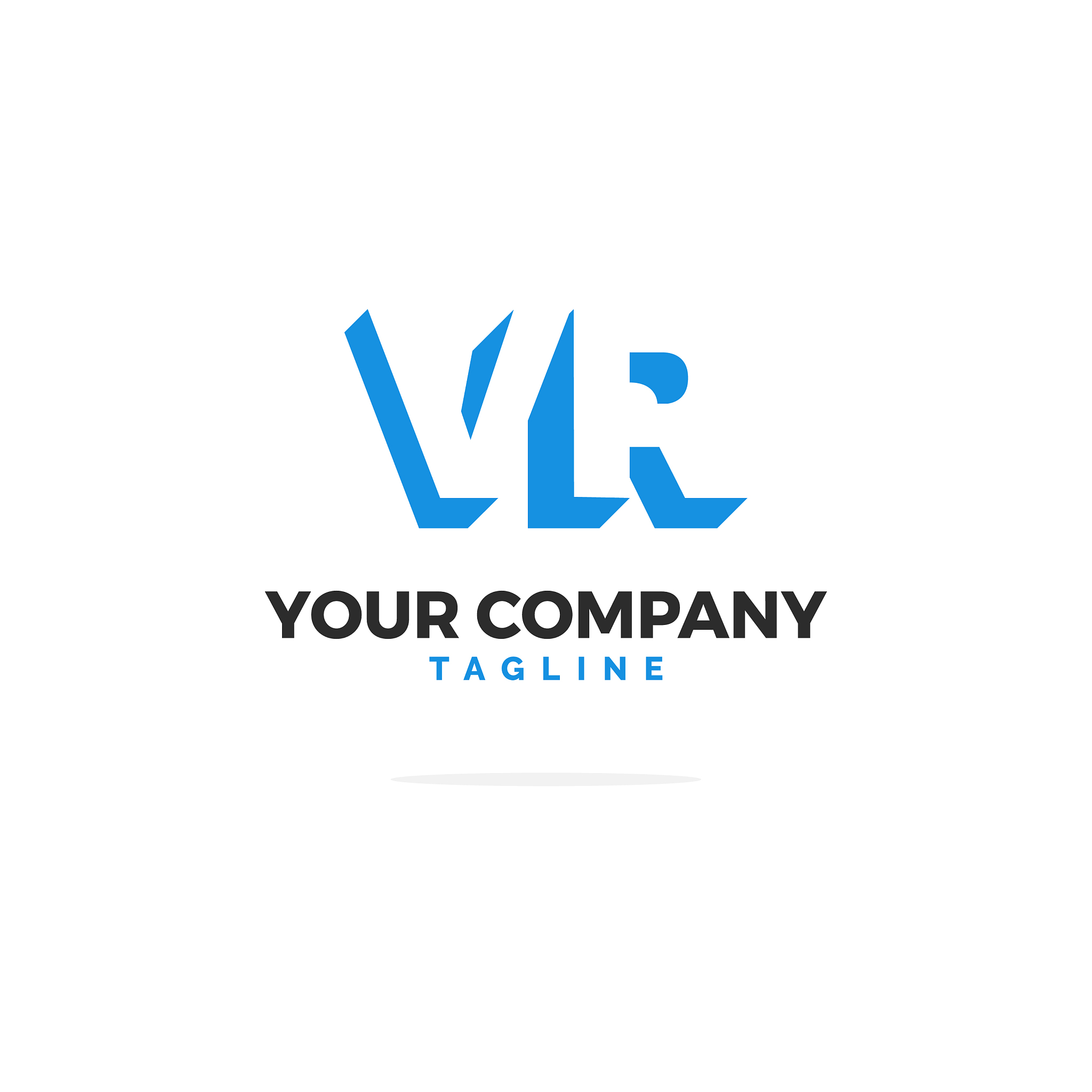 vr letters logo shadow