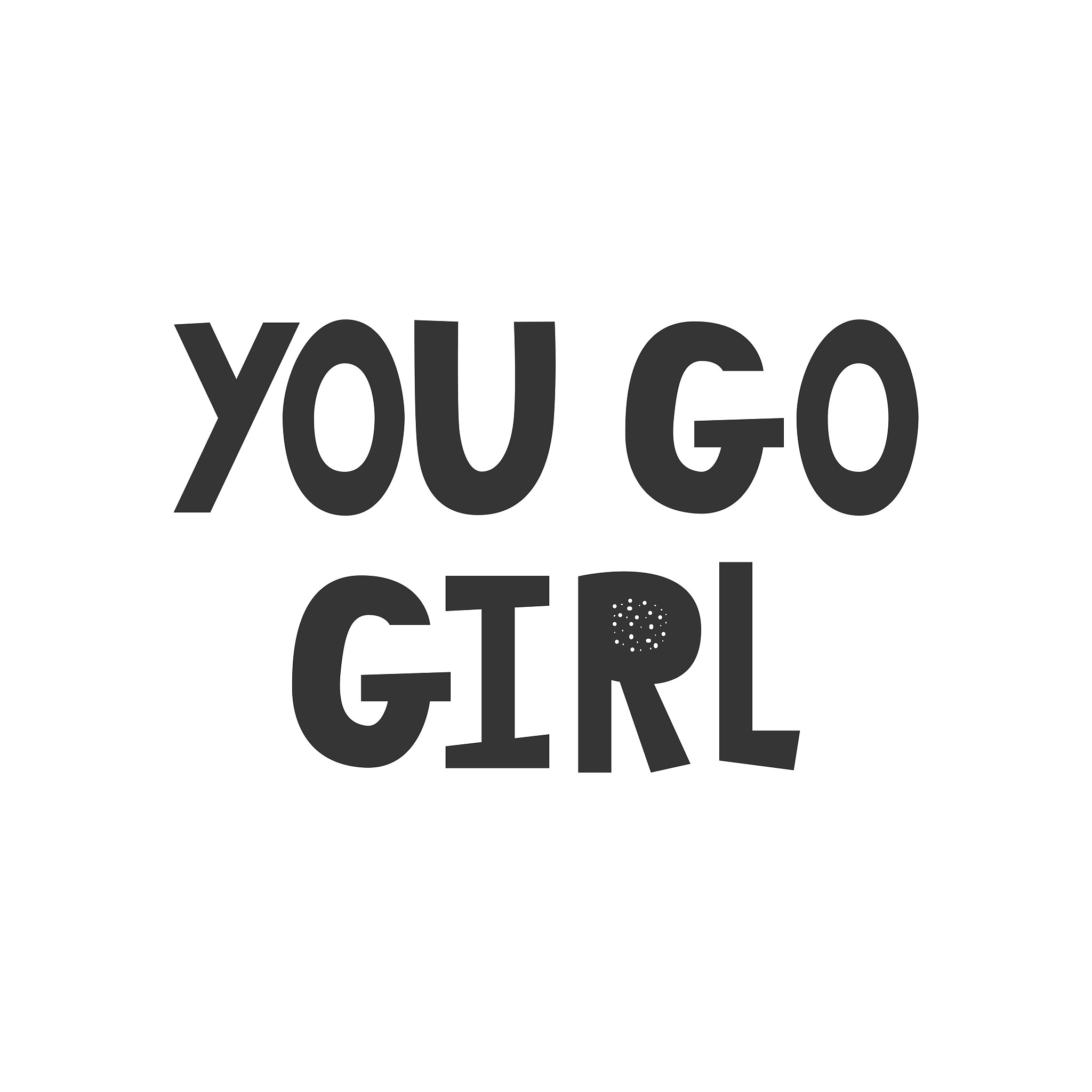 you go girl - kids superhero poster with black and white hand dr