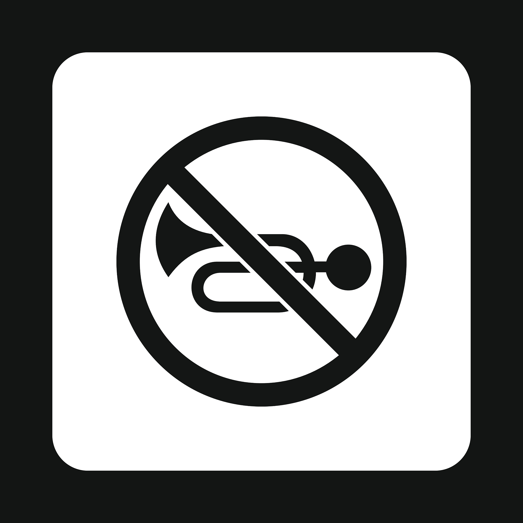 sign no trumpet icon simple style