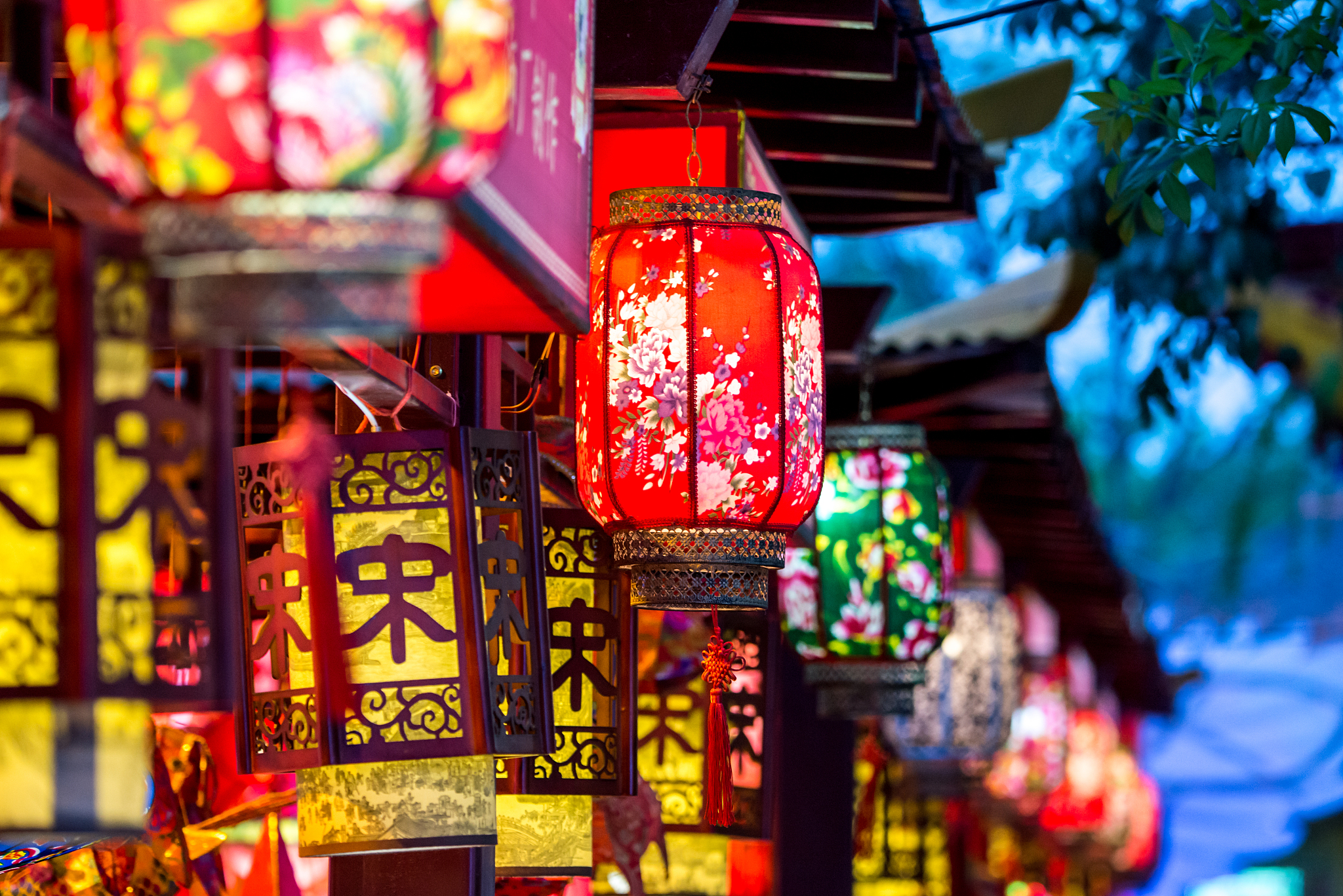 河南开封清明上河园夜晚风光