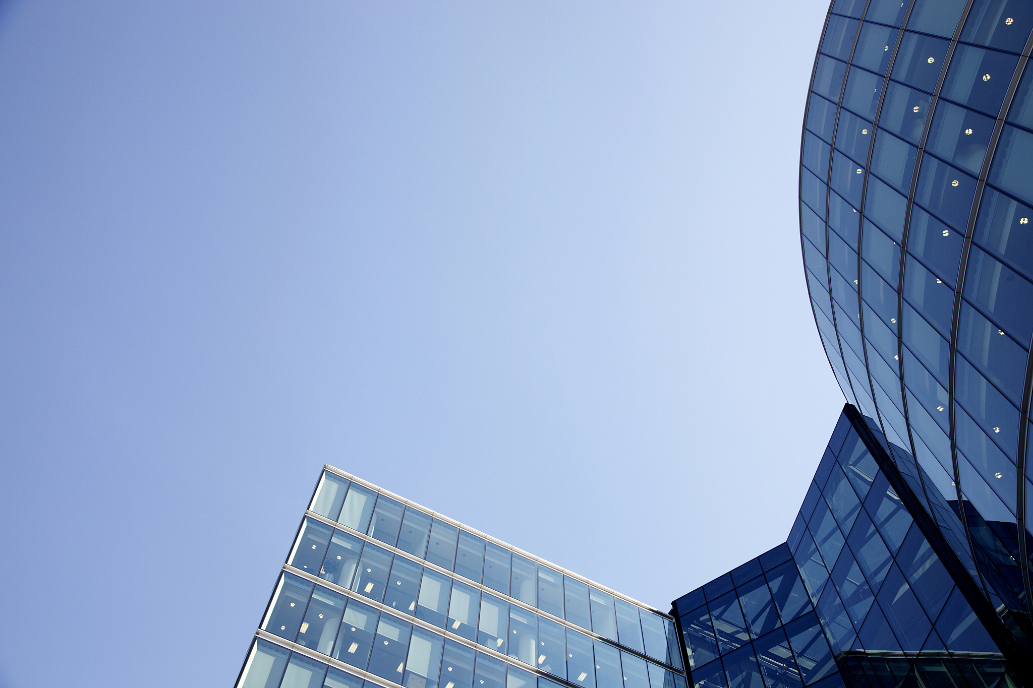 modern office buildings and blue sky