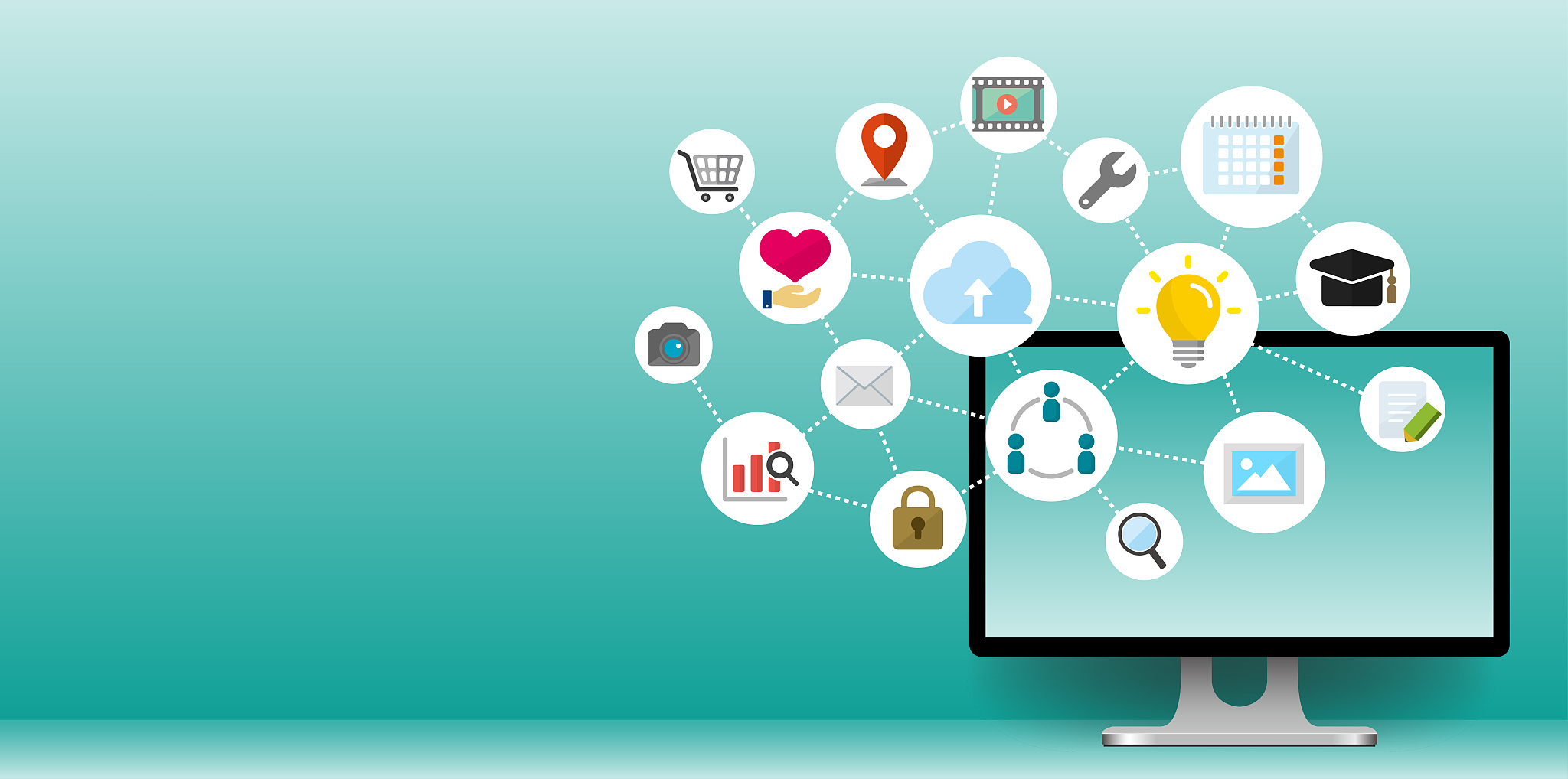 flat web banner illustration for business , technology, internet