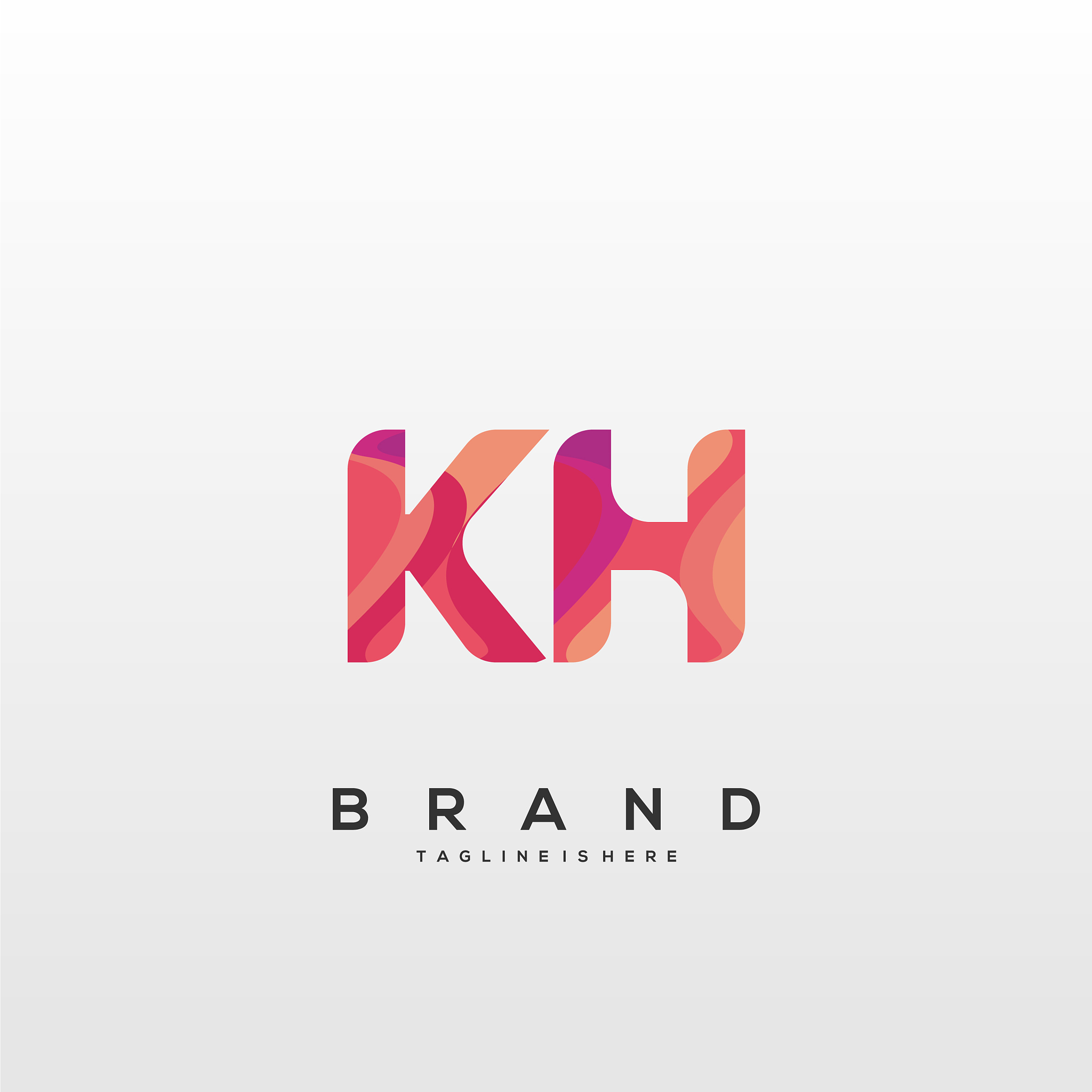 lh initial logo with colorful template