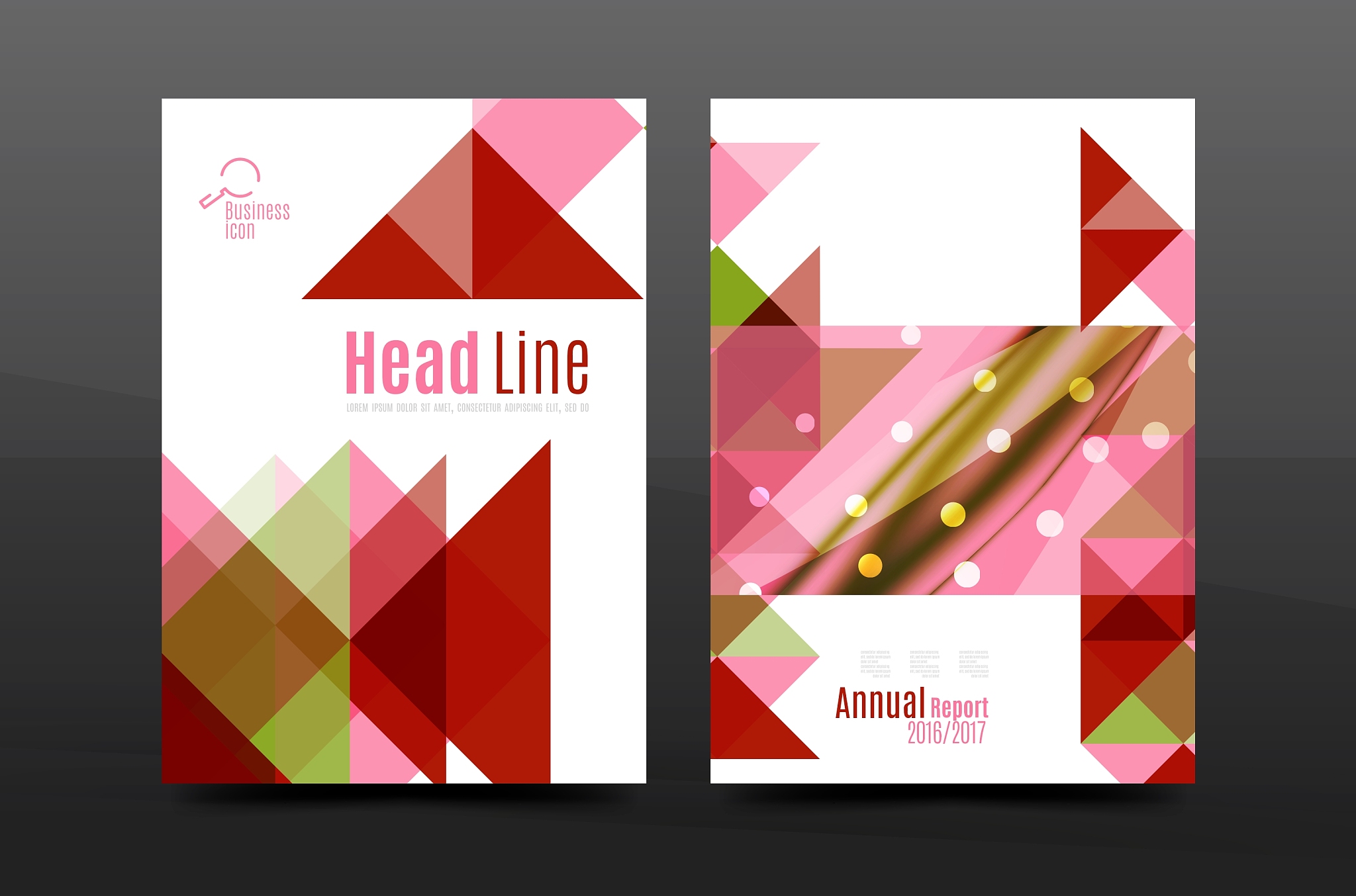 colorful geometry design annual report a4 cover