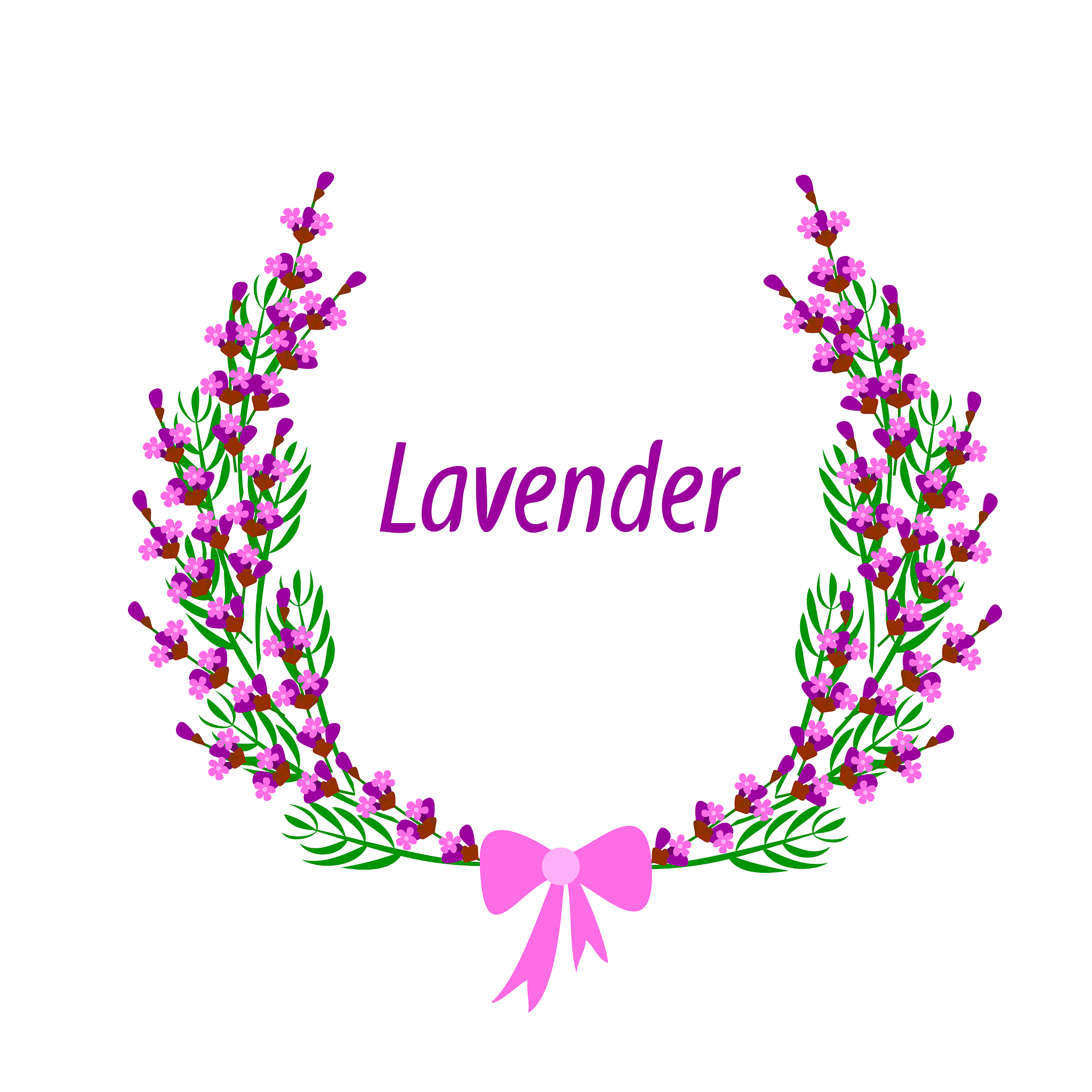lavender wreath on a white background