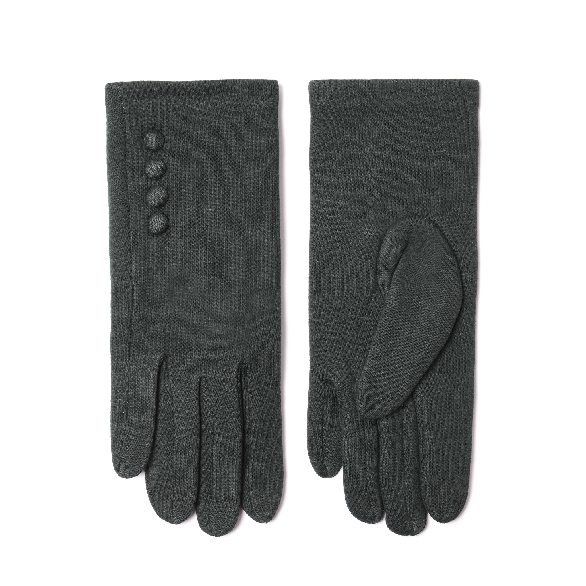 women's green gloves isolated on white