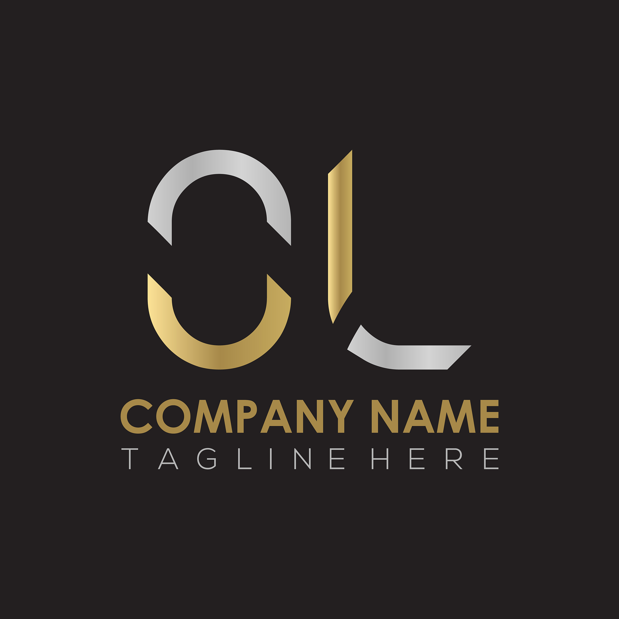 initial simple letter ol logo design template
