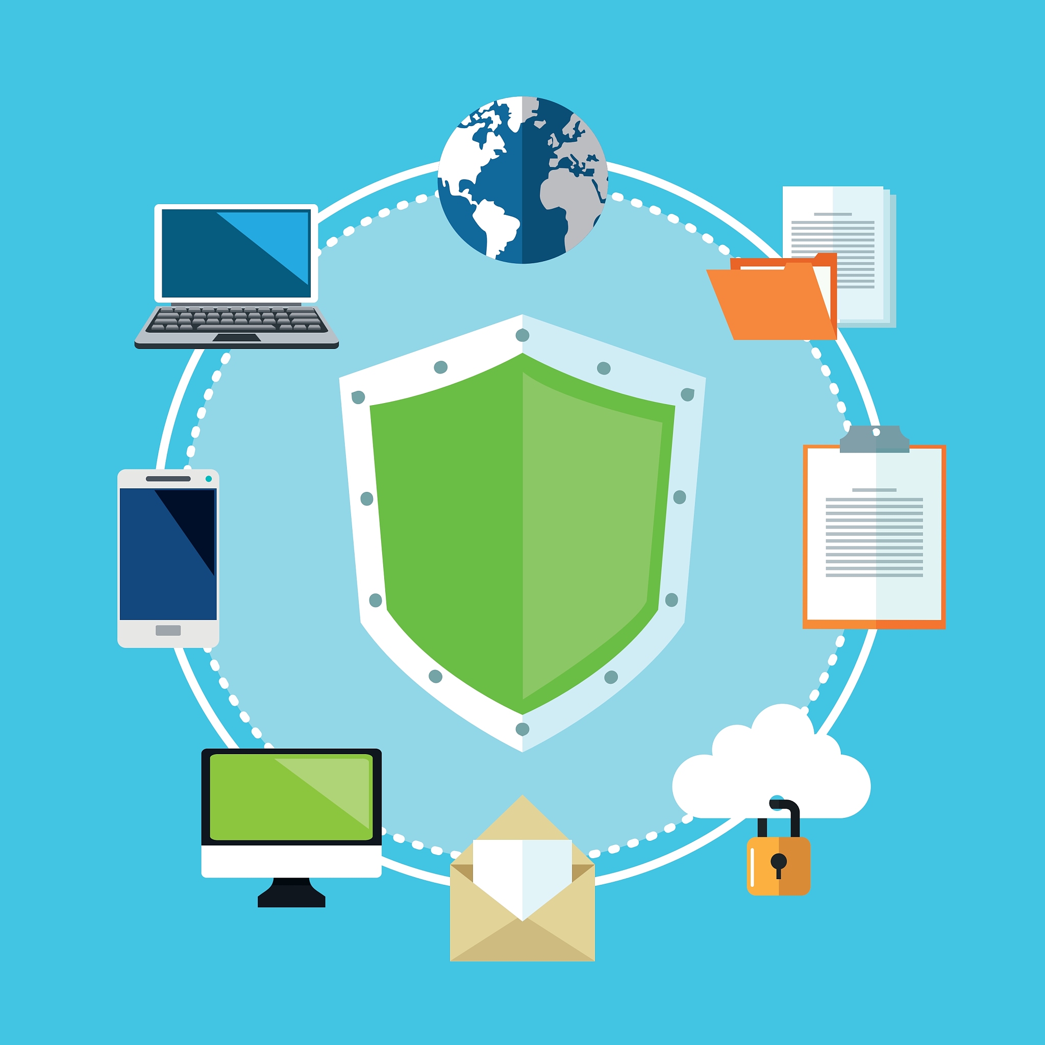 internet security design system icon colorful