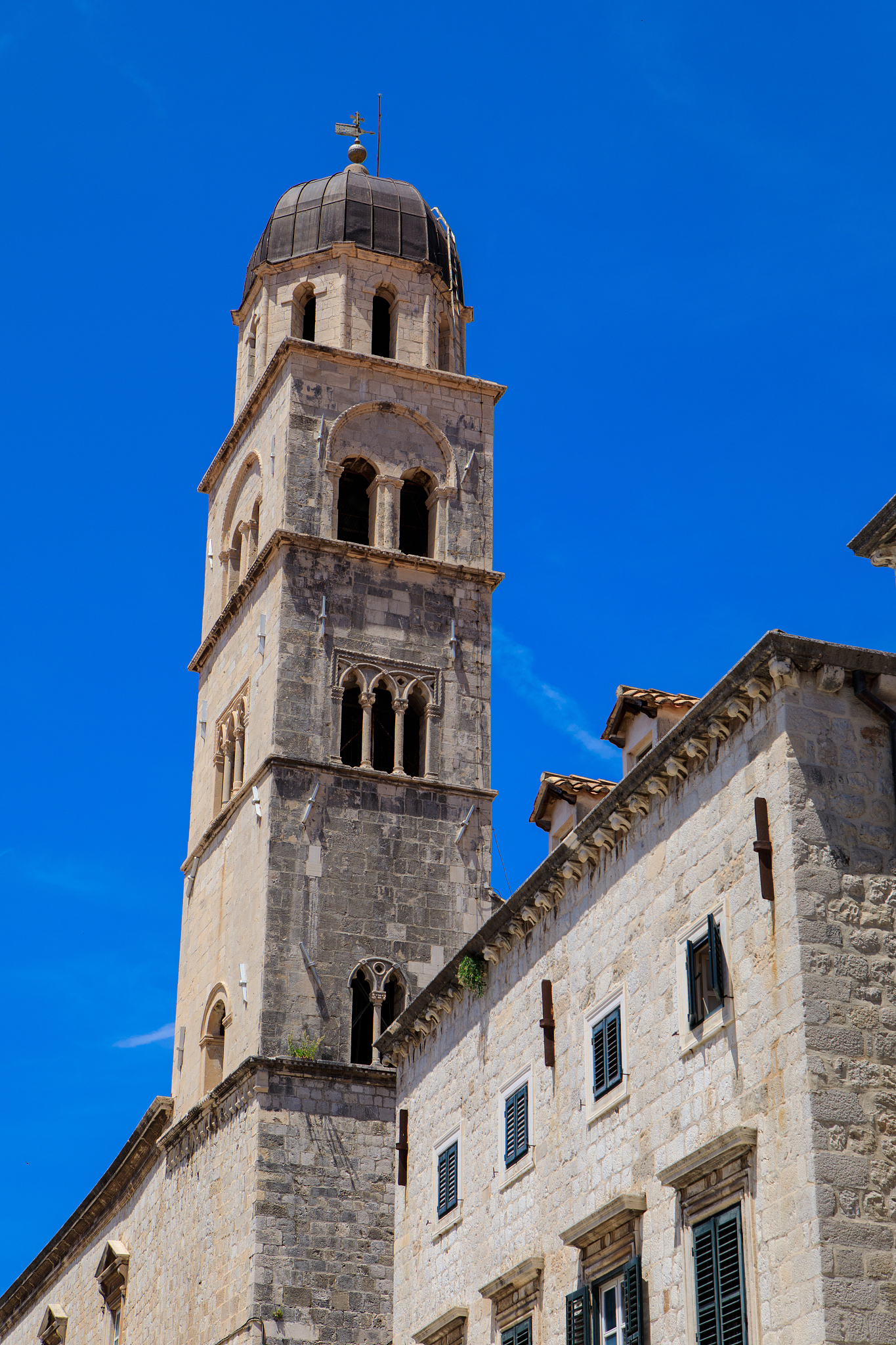 bell tower in old town dubrovnik, croatia