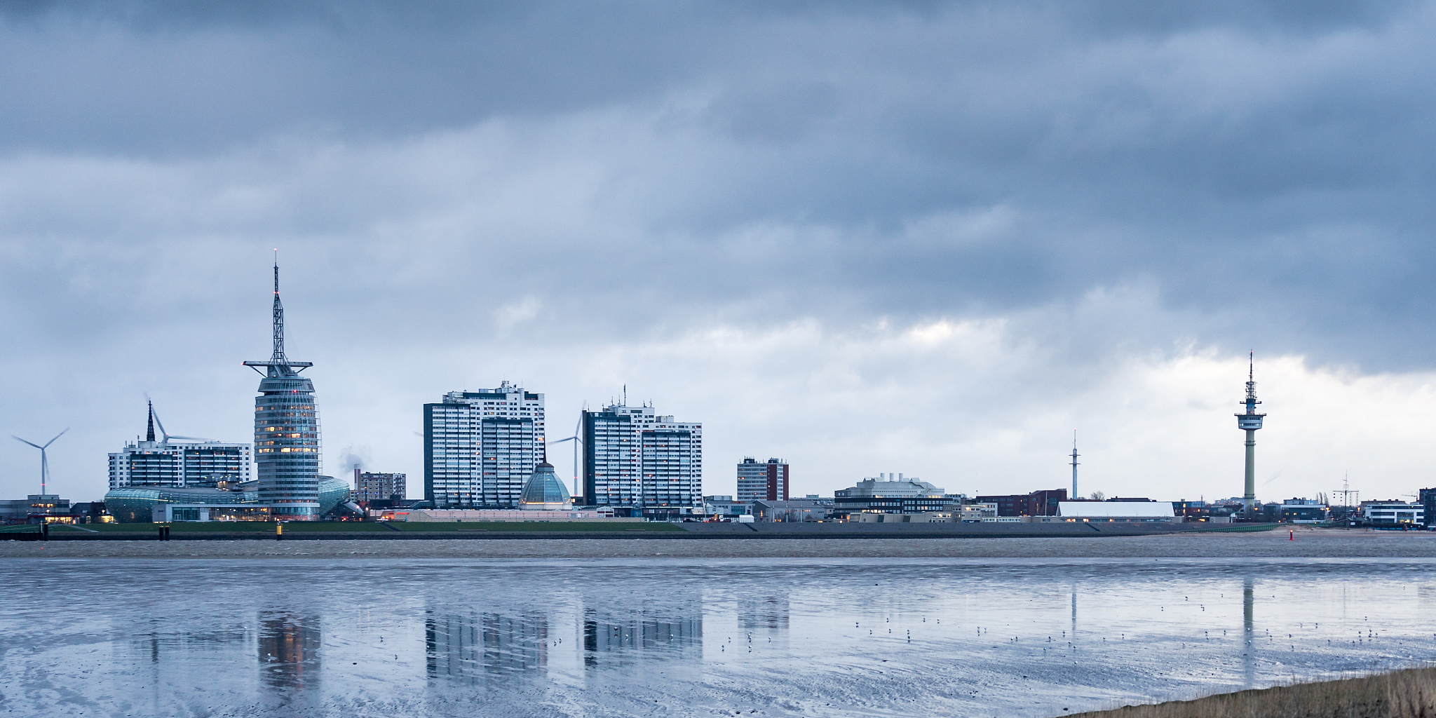 dramatic clouds over bremerhaven.
