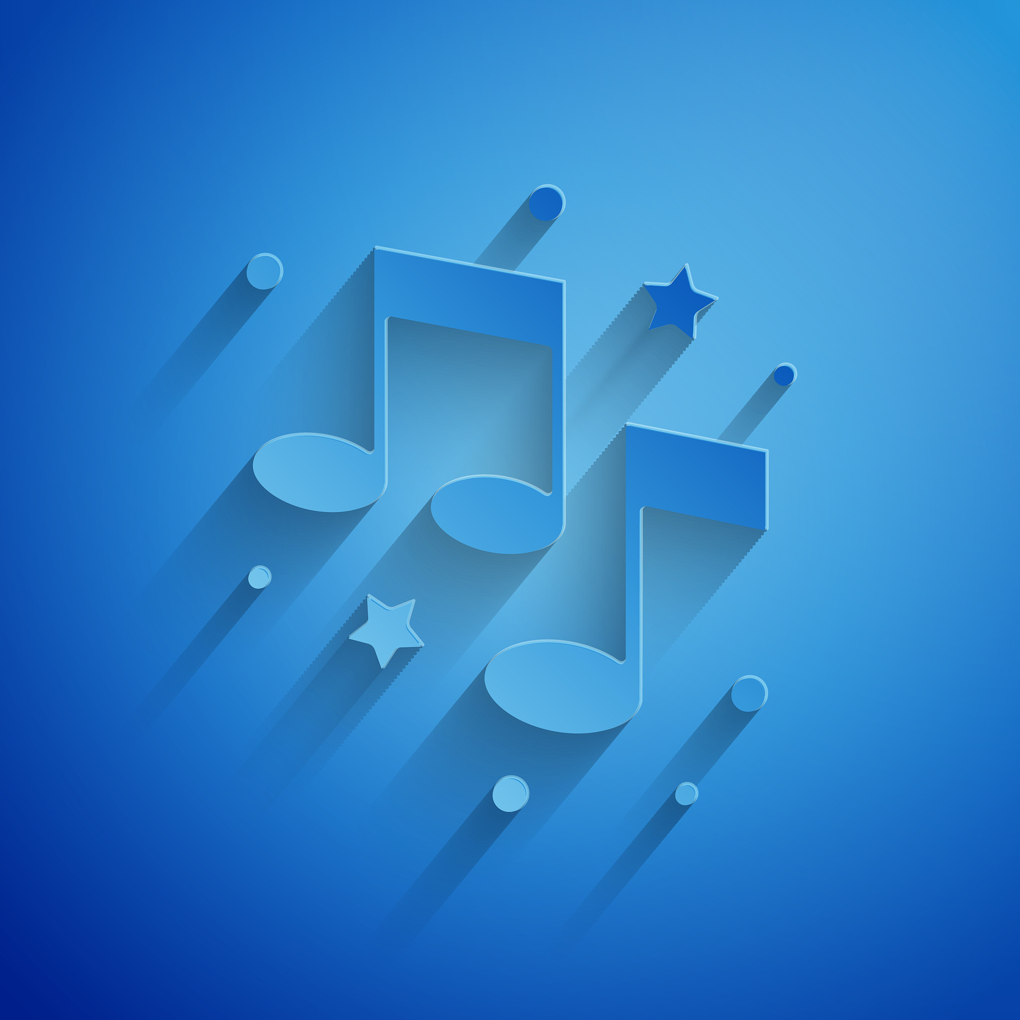 paper cut music note tone icon isolated on blue