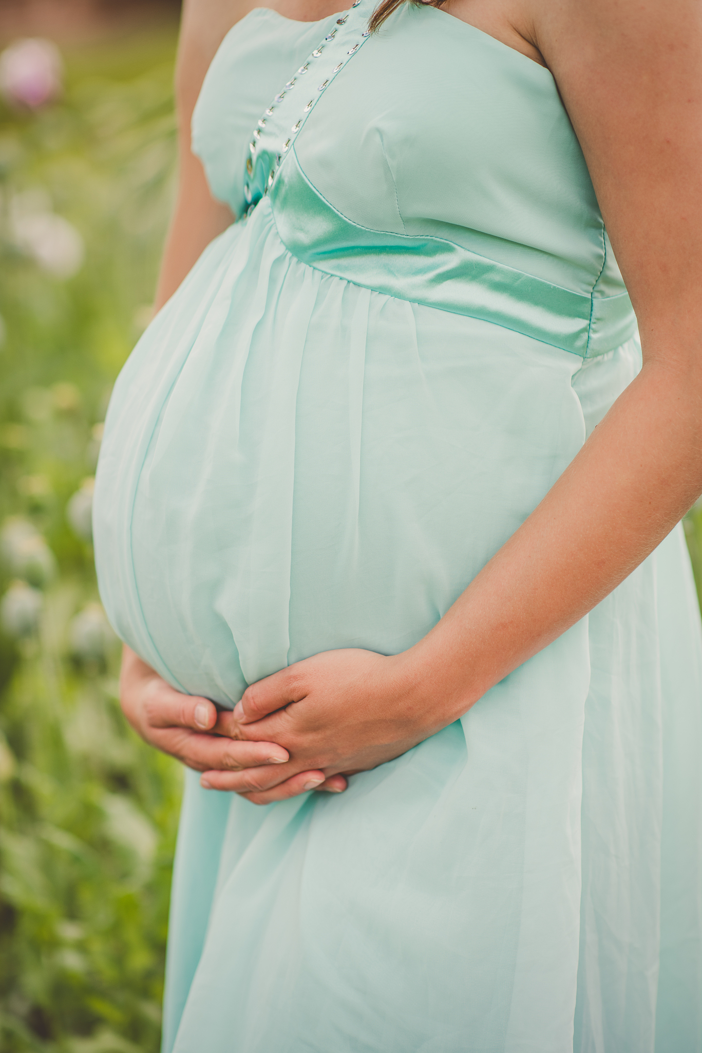detail of pregnant woman stomac belly