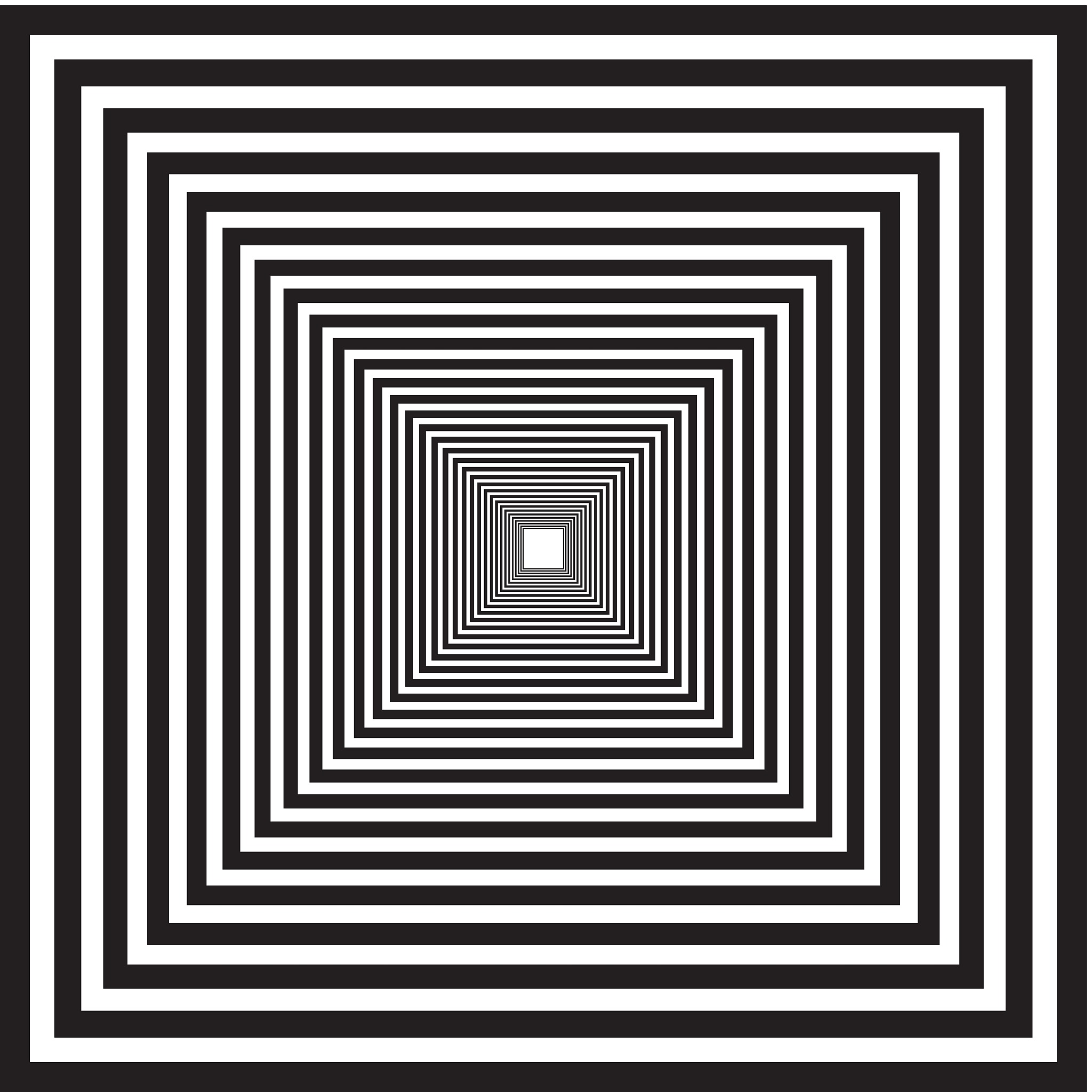 perspective illusion- one point perspective of interio