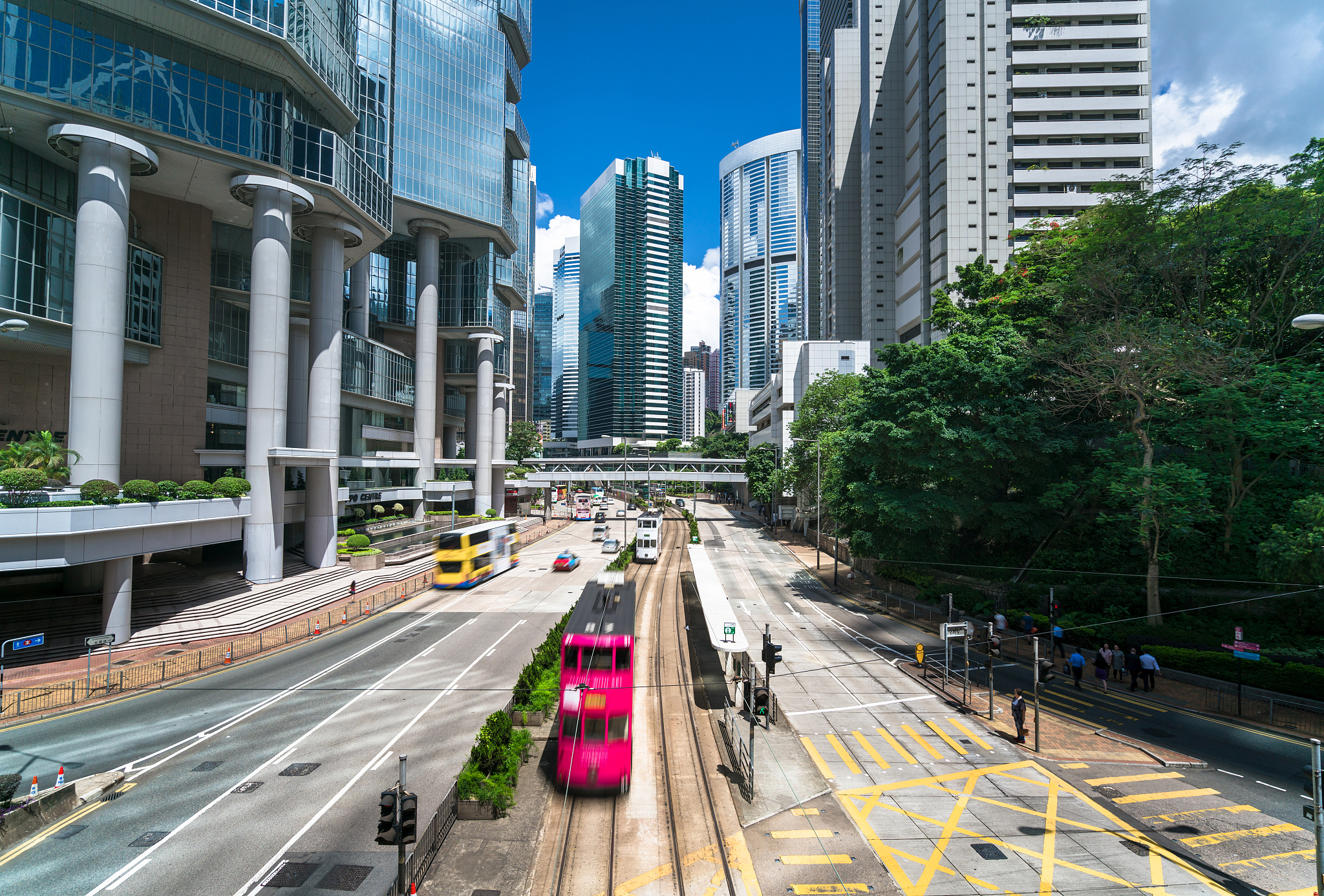 hong kong, urban street scene