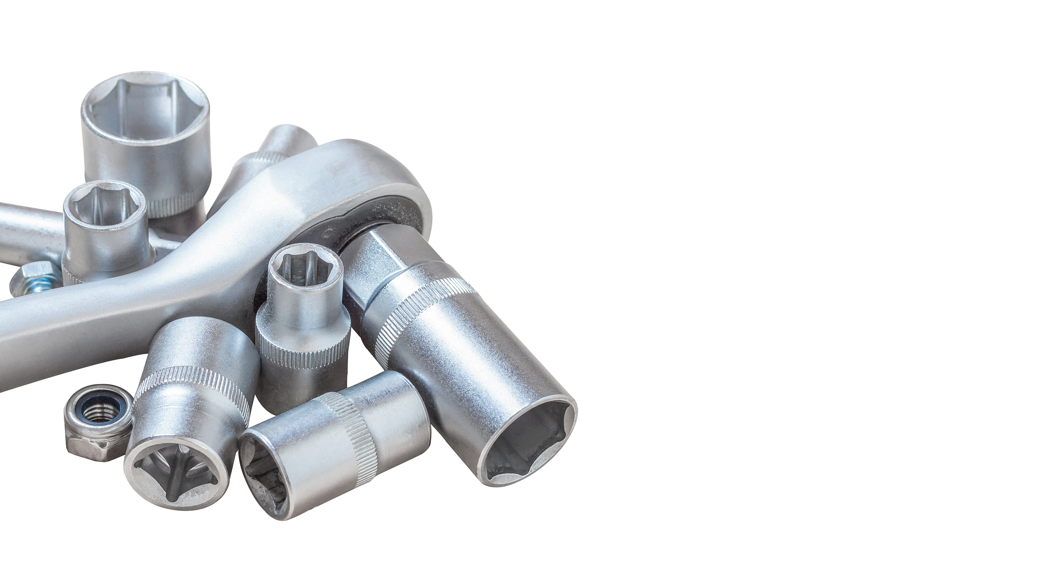 socket wrenches isolated on white background