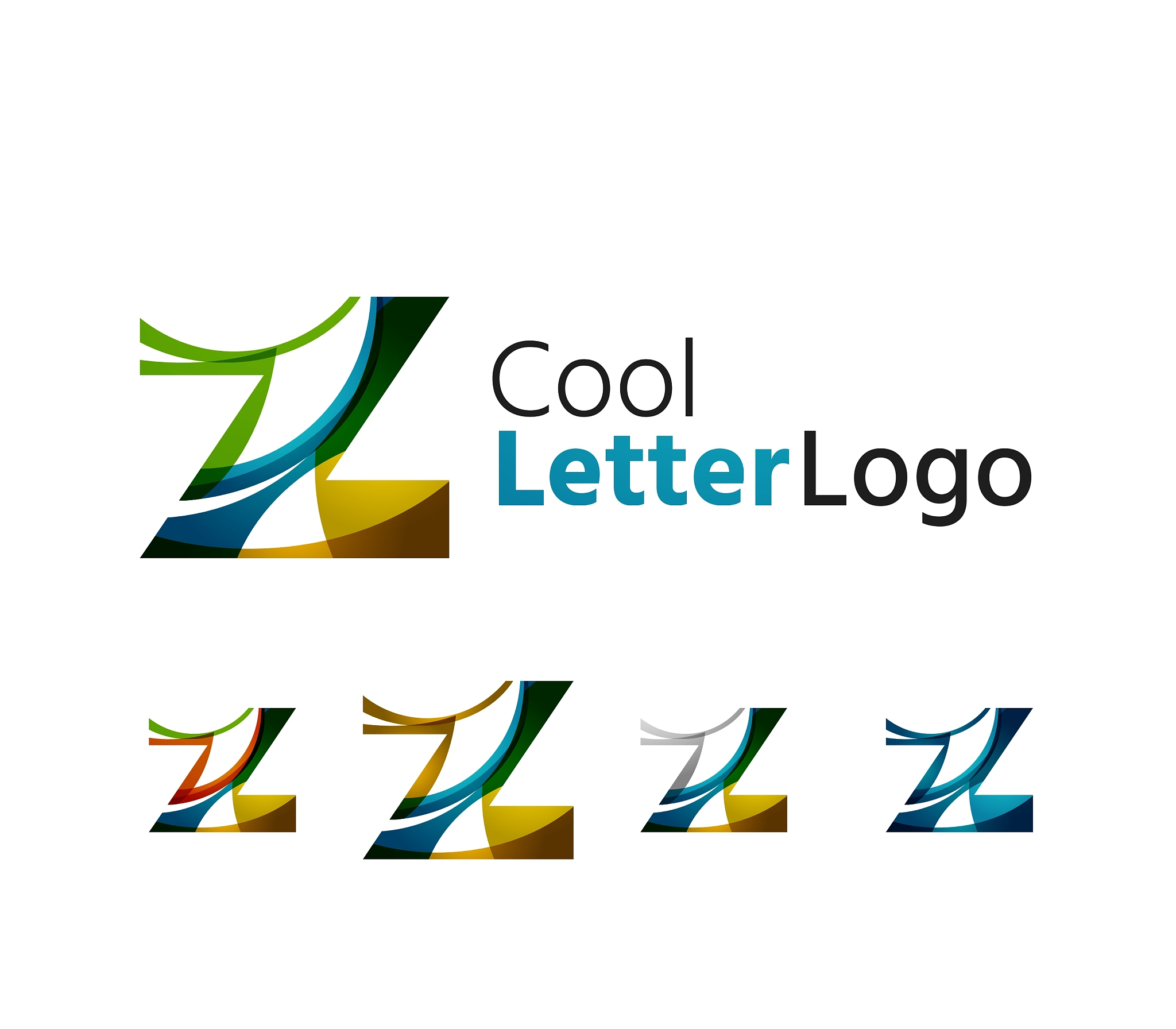 set of abstract z letter company logos business
