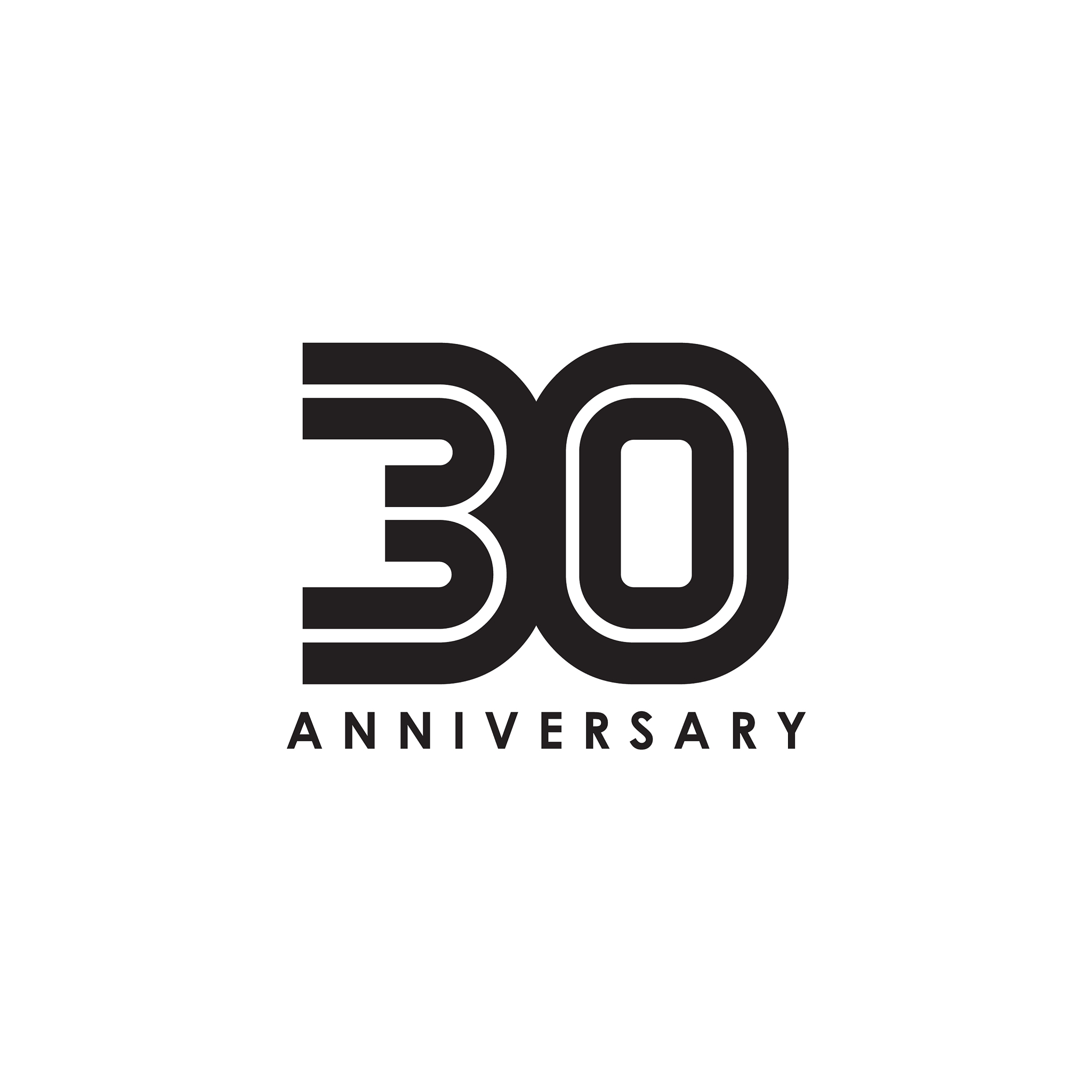 30th year anniversary emblem logo design template