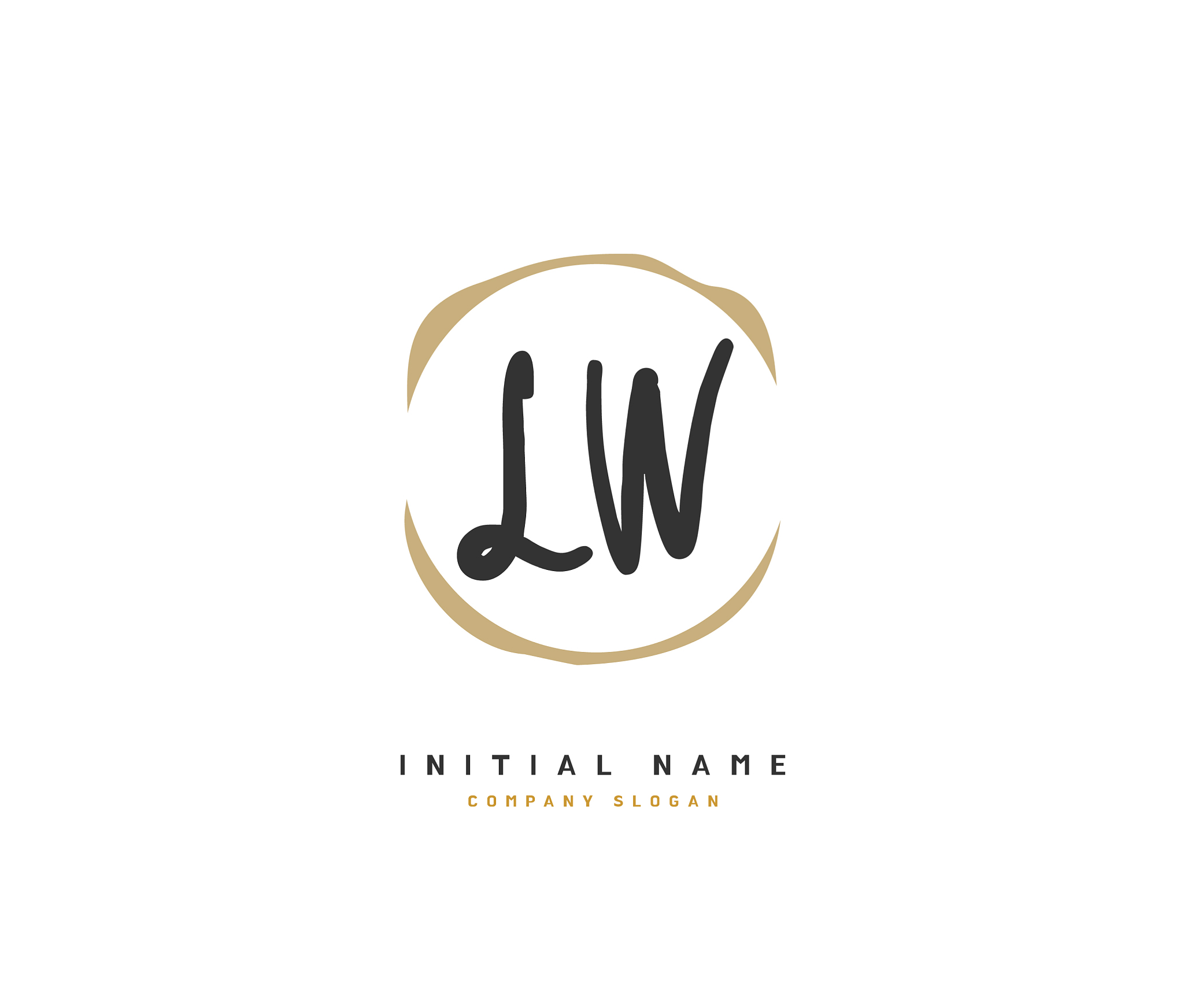 l w lw beauty initial logo handwriting logo of