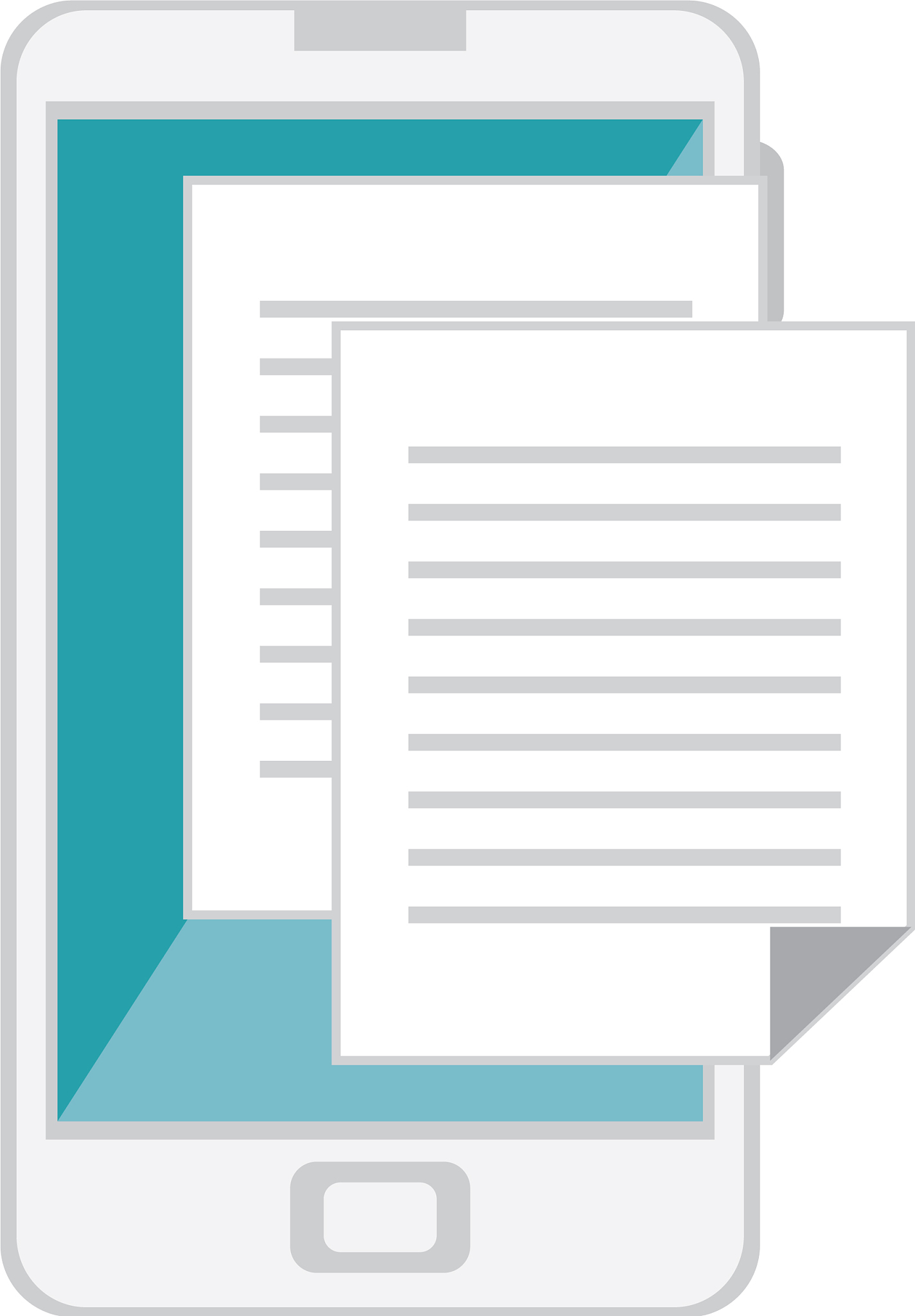 smartphone with document file