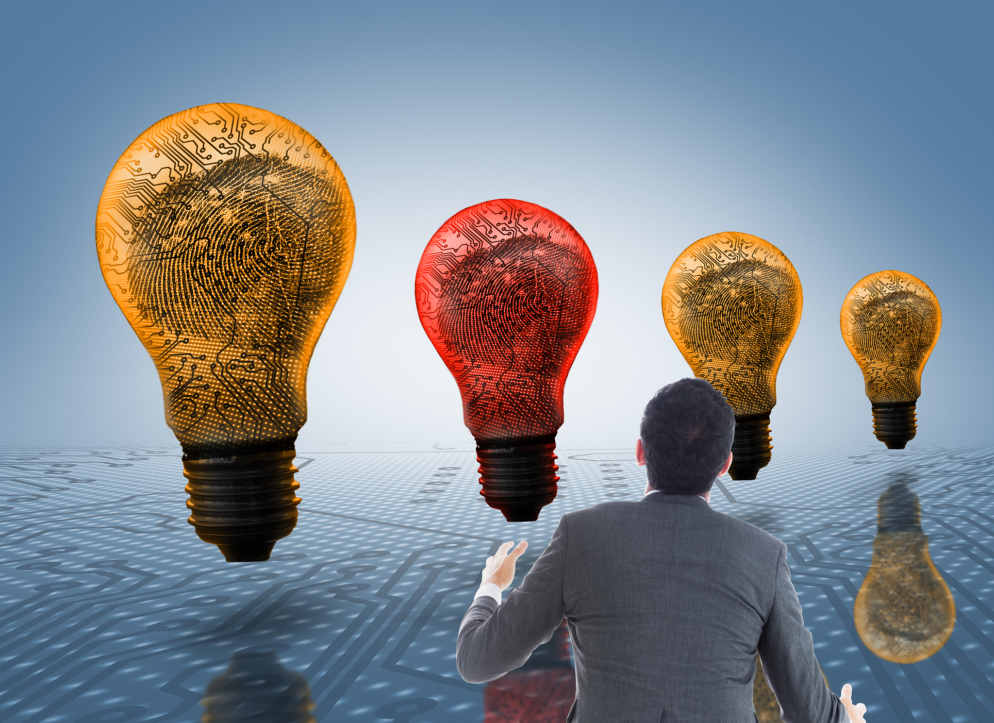 composite image of businessman catching