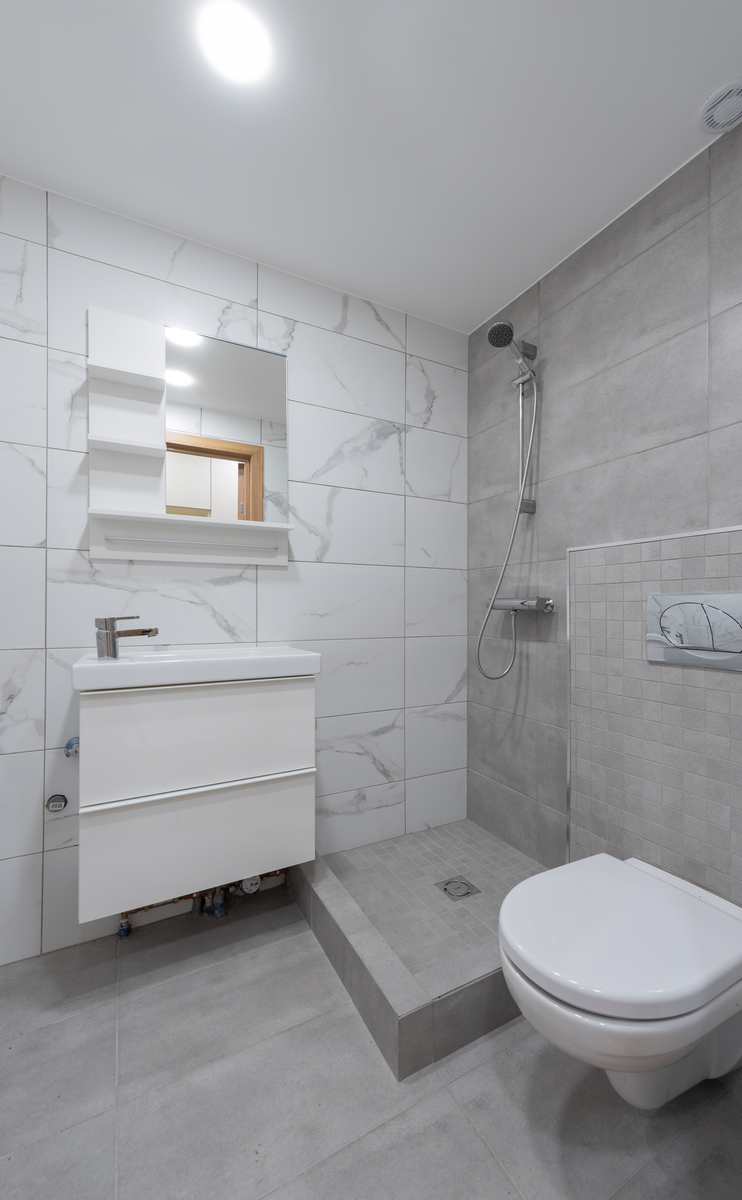 60 Inch Double Vanity with White Marble Top and Soft-Close Drawers