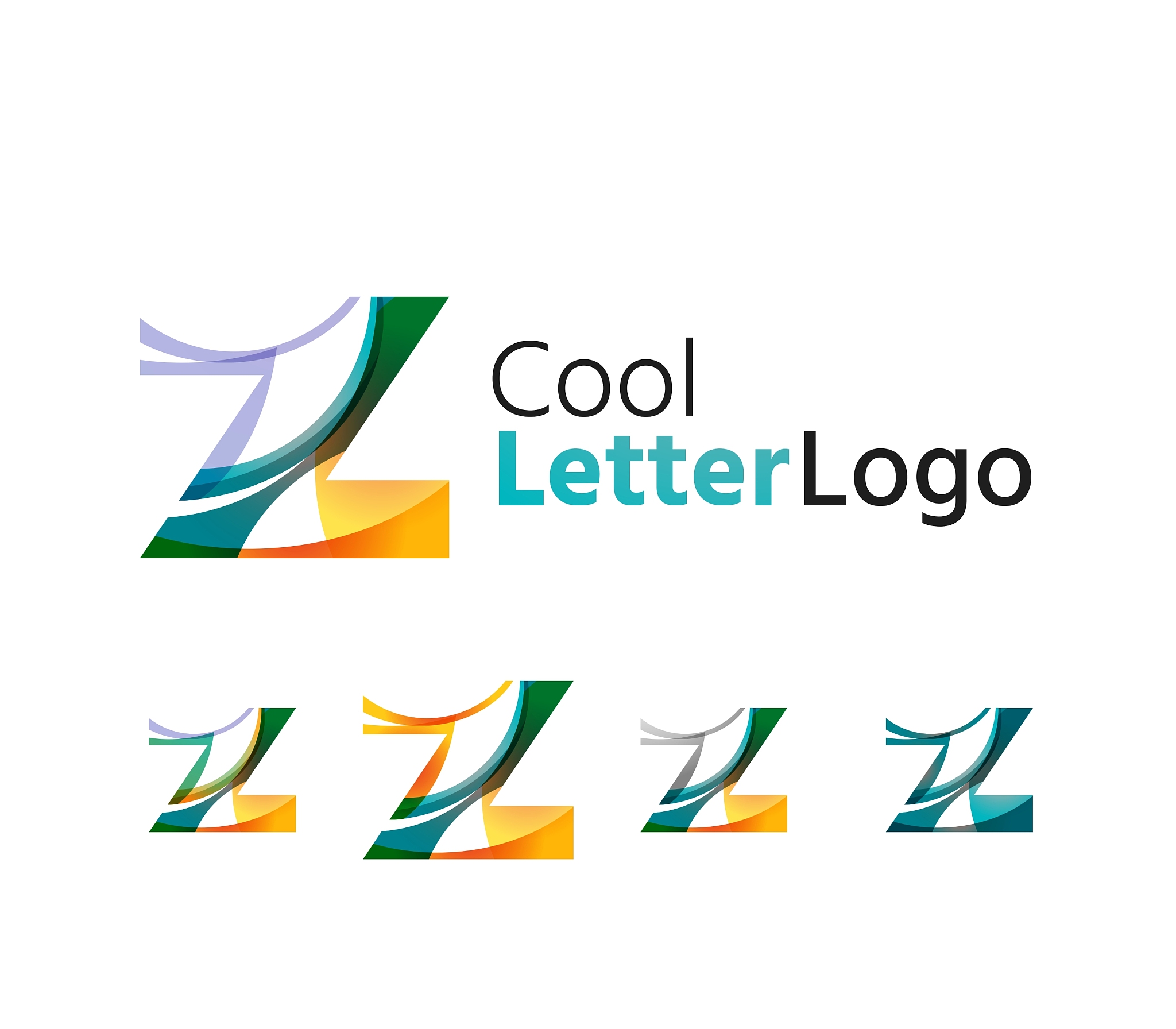 set of abstract z letter company logos business