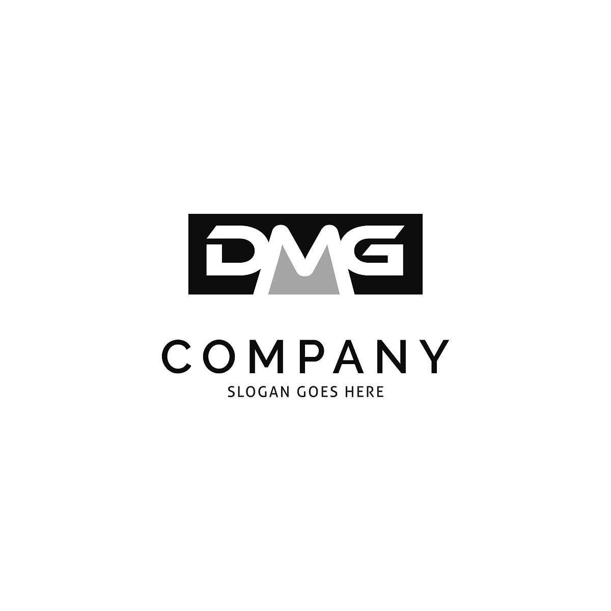 首字母dmg图标矢量符号设计模板元素