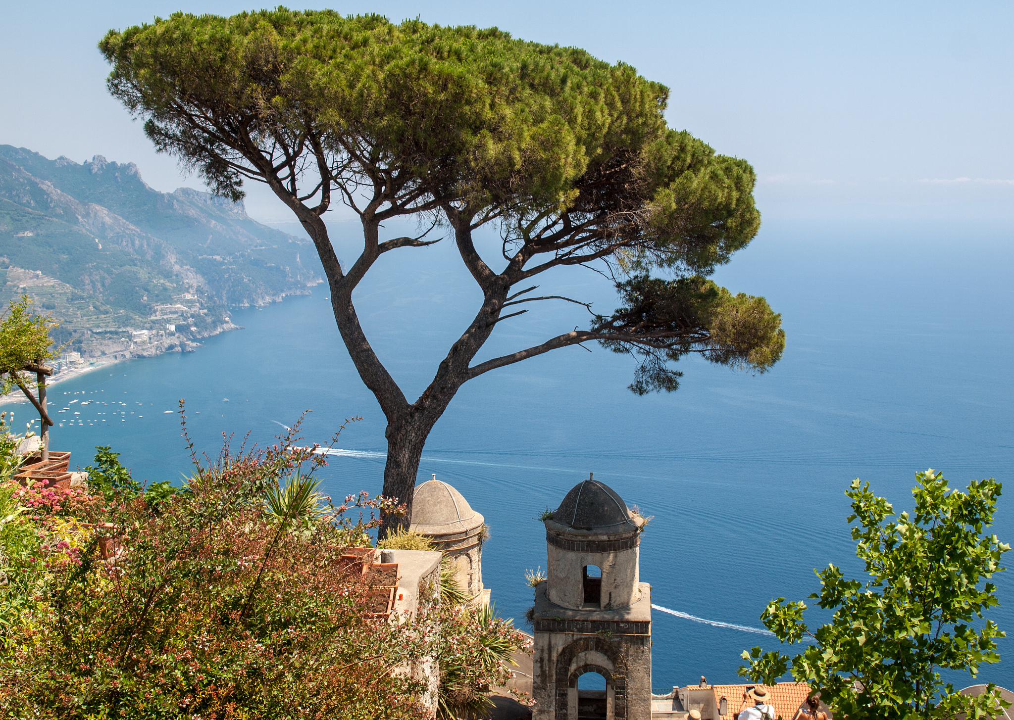 view over gulf of salerno from villa rufolo, ravello, campania, 