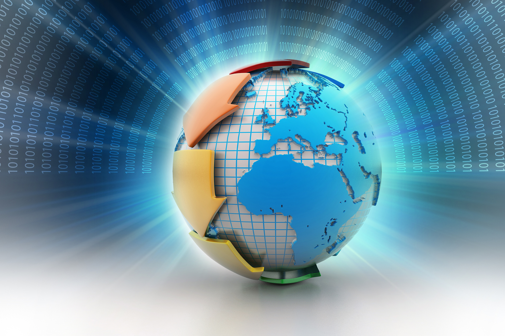 globe around with arrow