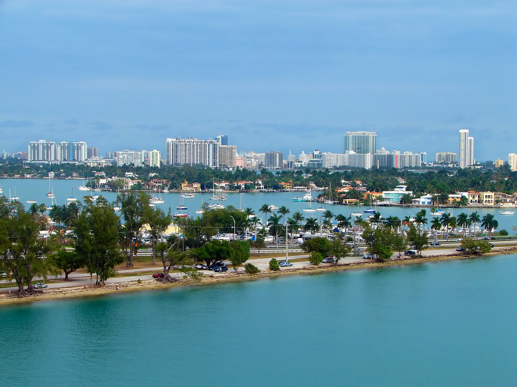 eagle eye view of miami port
