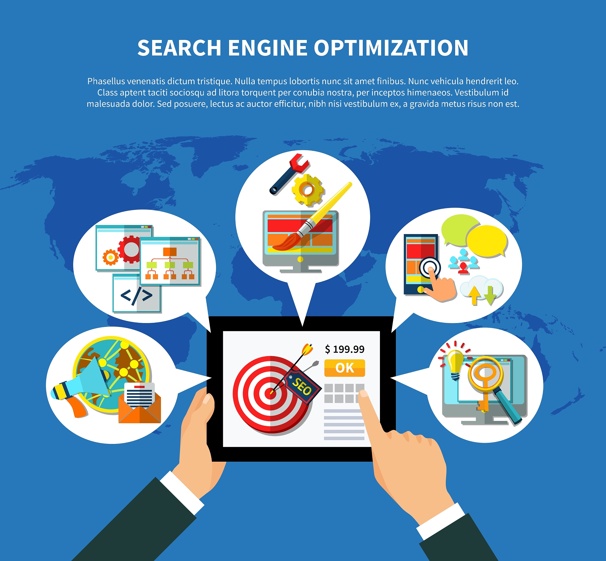 seo services worldwide concept