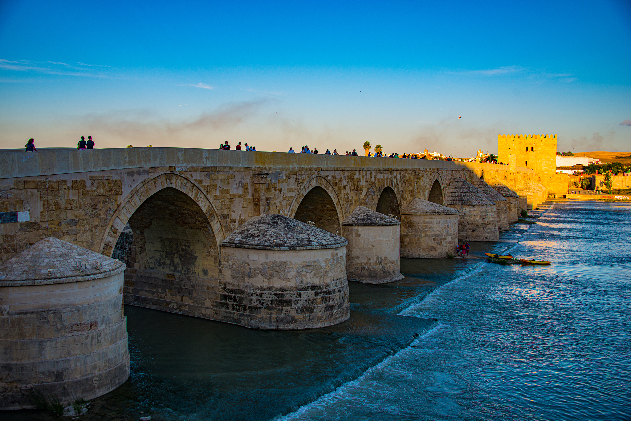 mosque-cathedral and roman bridge of cordoba, andalusia, spain