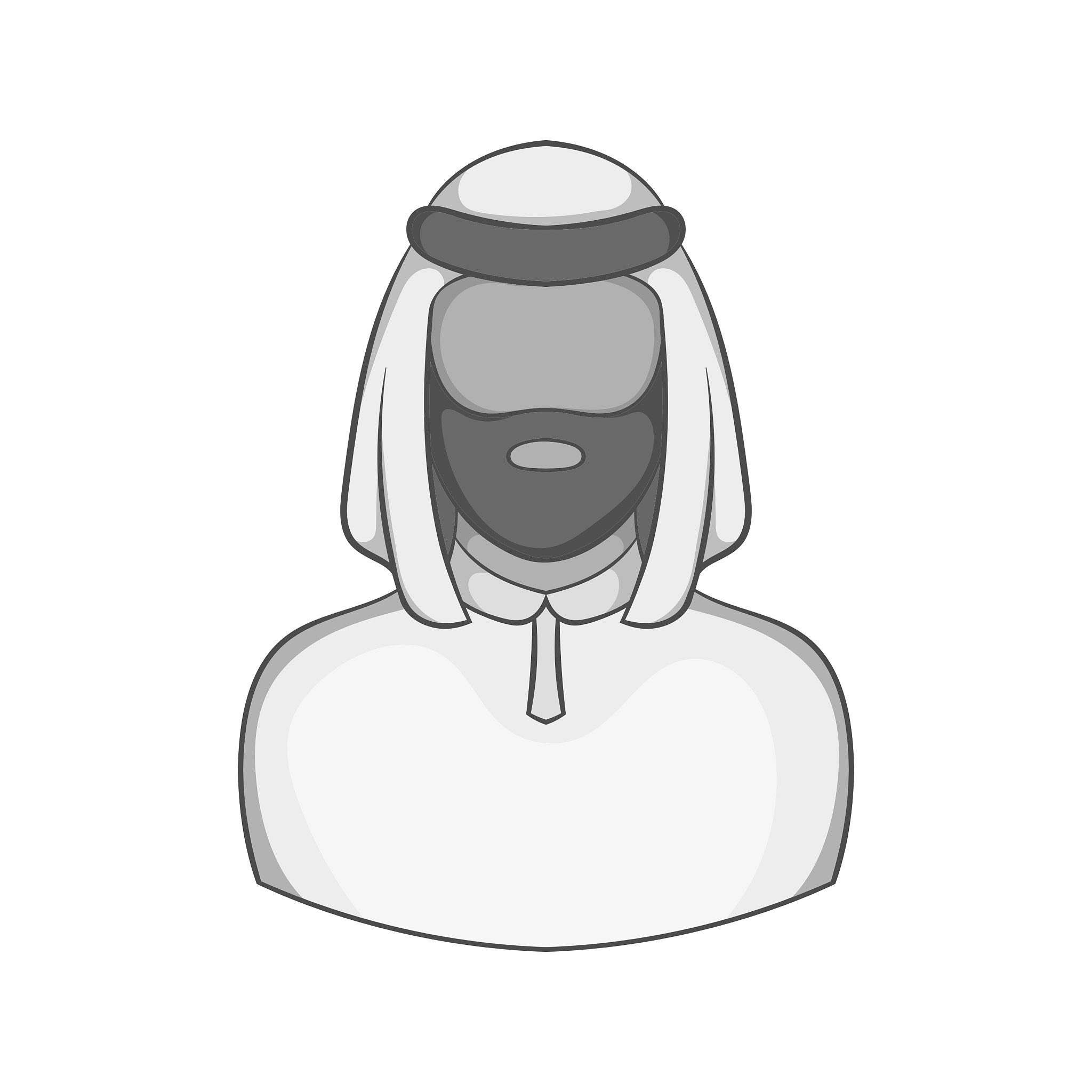male arab icon black monochrome style