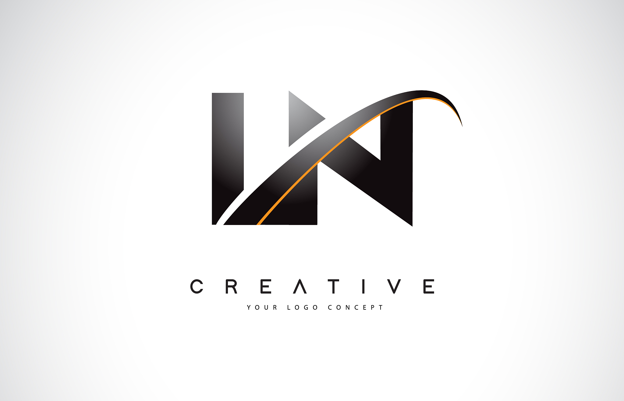 ln l n swoosh letter logo design with modern