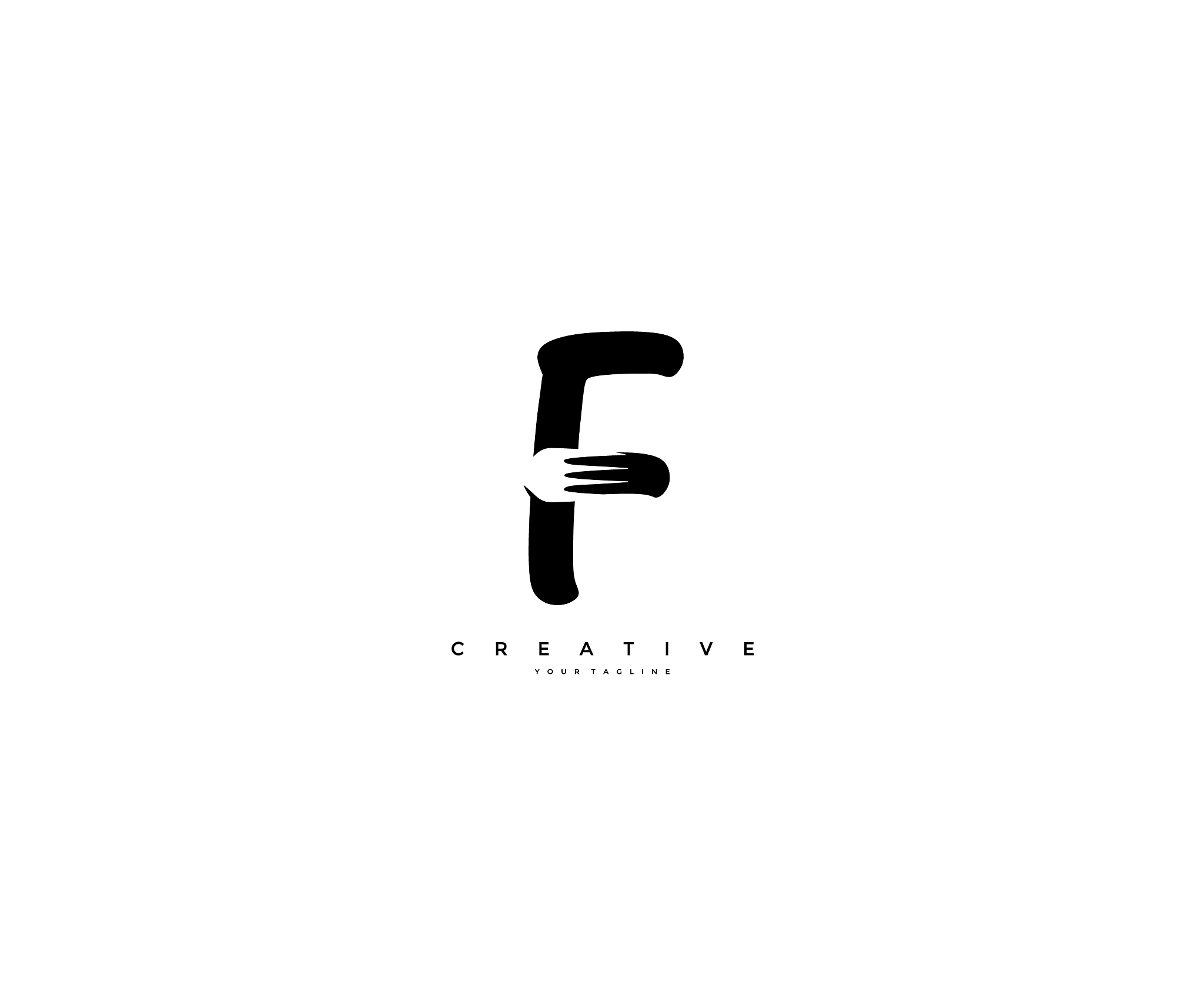 initial letter f fork creative minimal logo