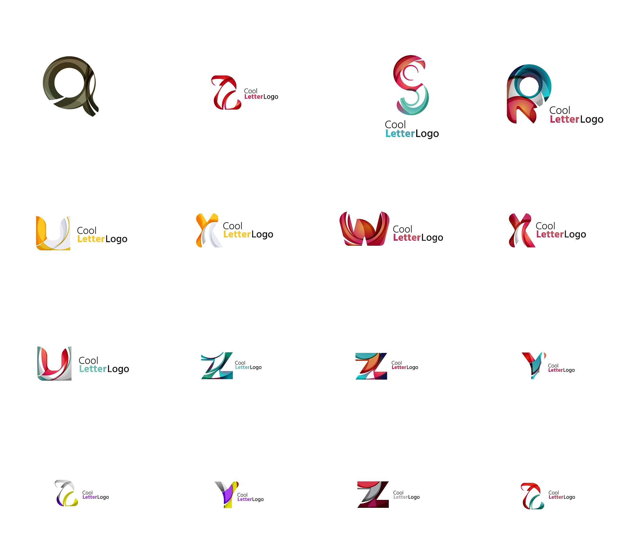 set of universal company logo ideas business icon