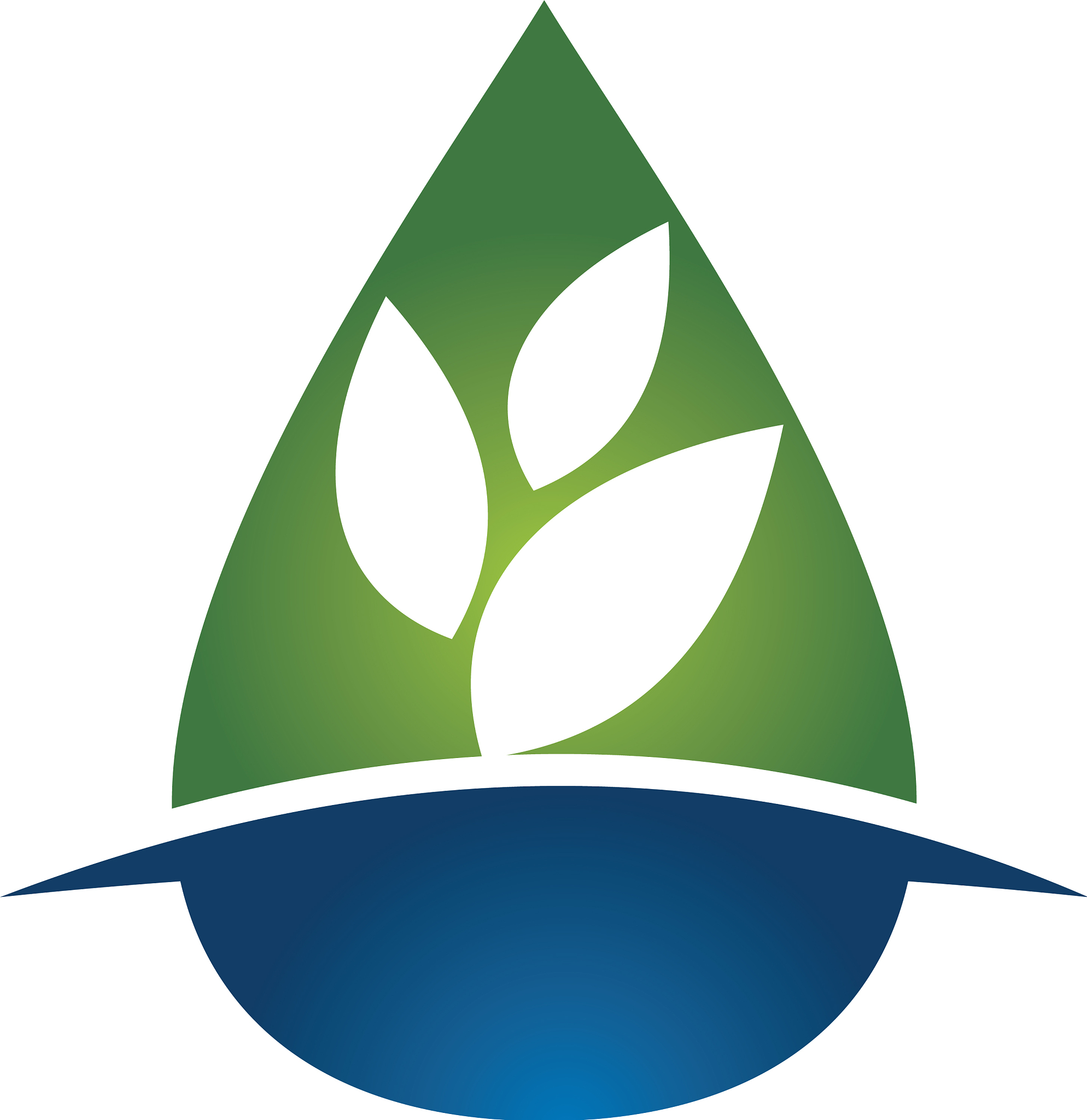 leaf water logo design template