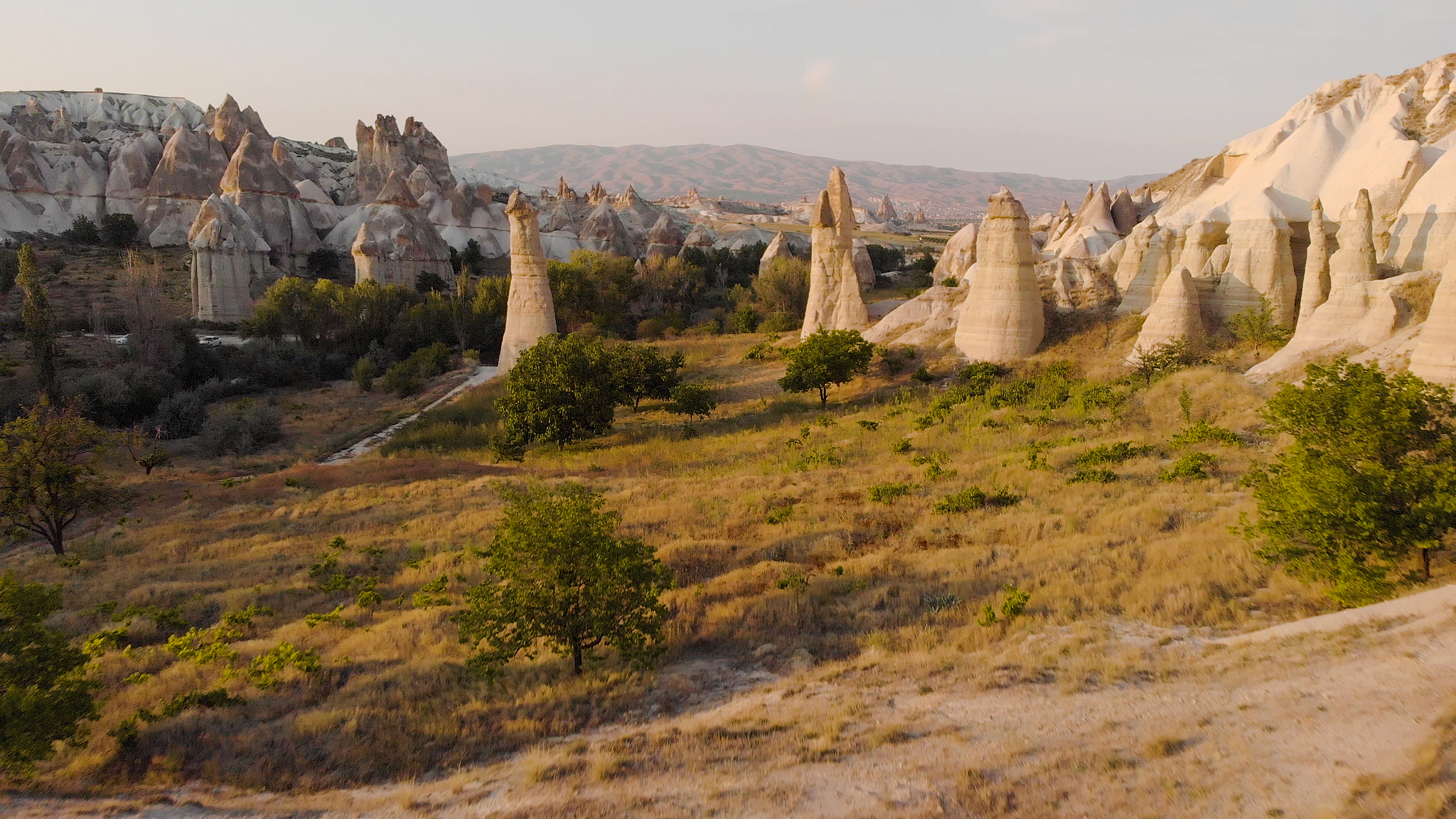 aerial view of iconic cappadocian desert scenes