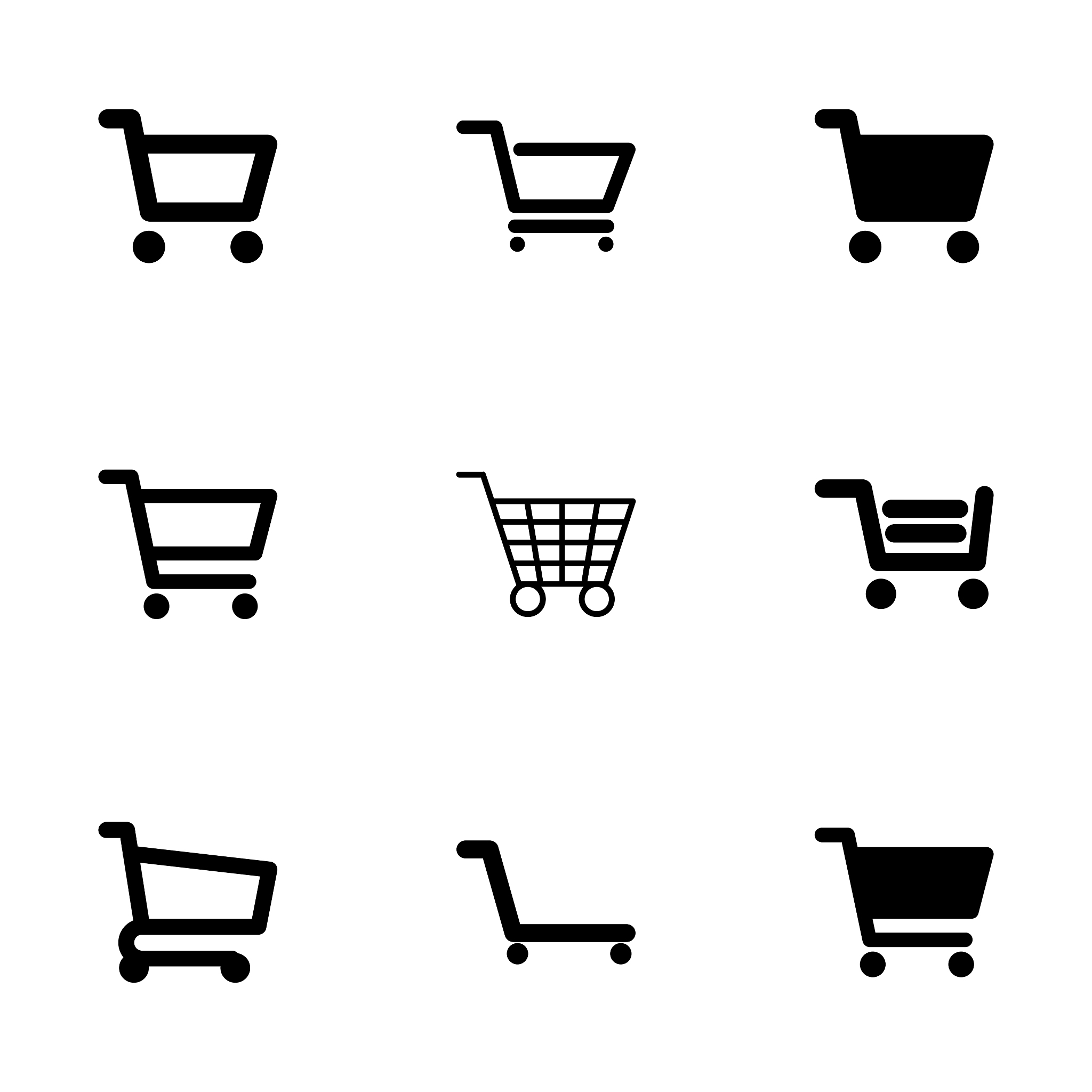 shopping cart icon set