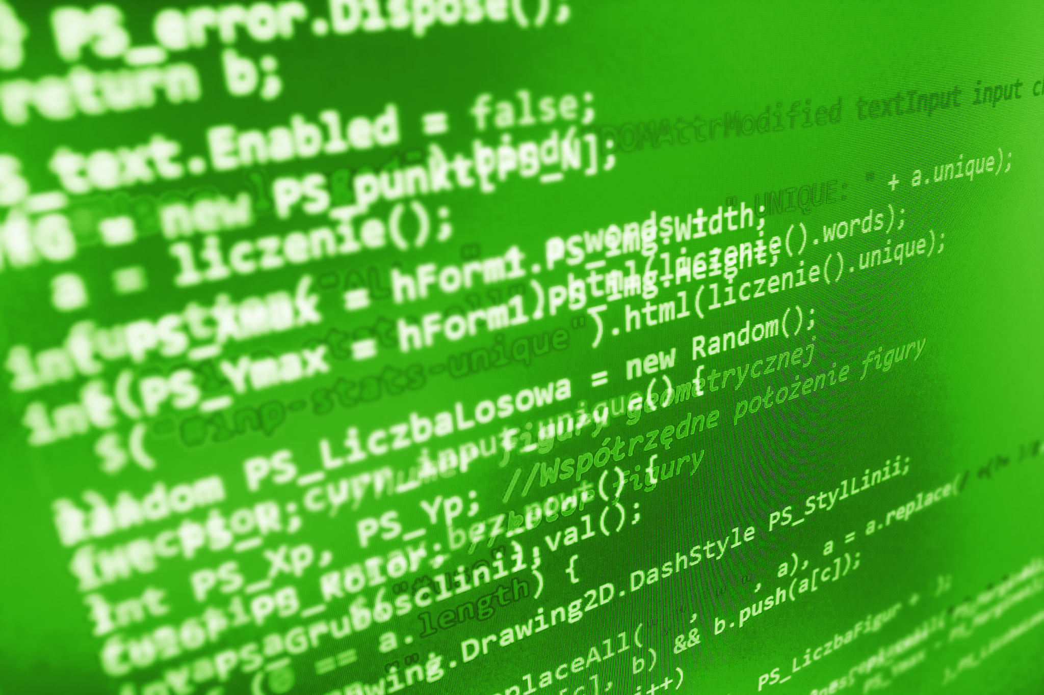 software developer programming code on computer