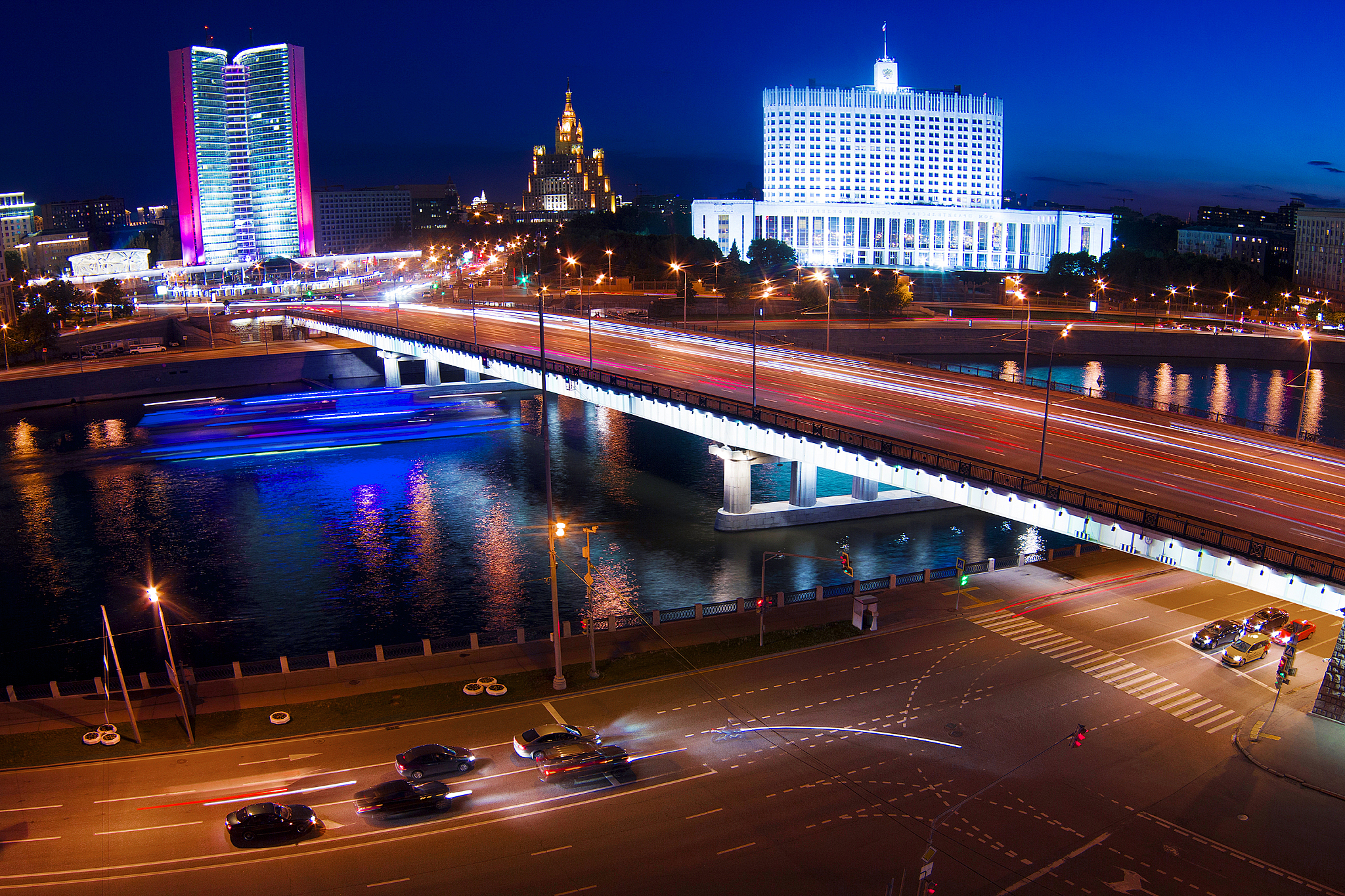 view of the city and skyscrapers in the center of moscow