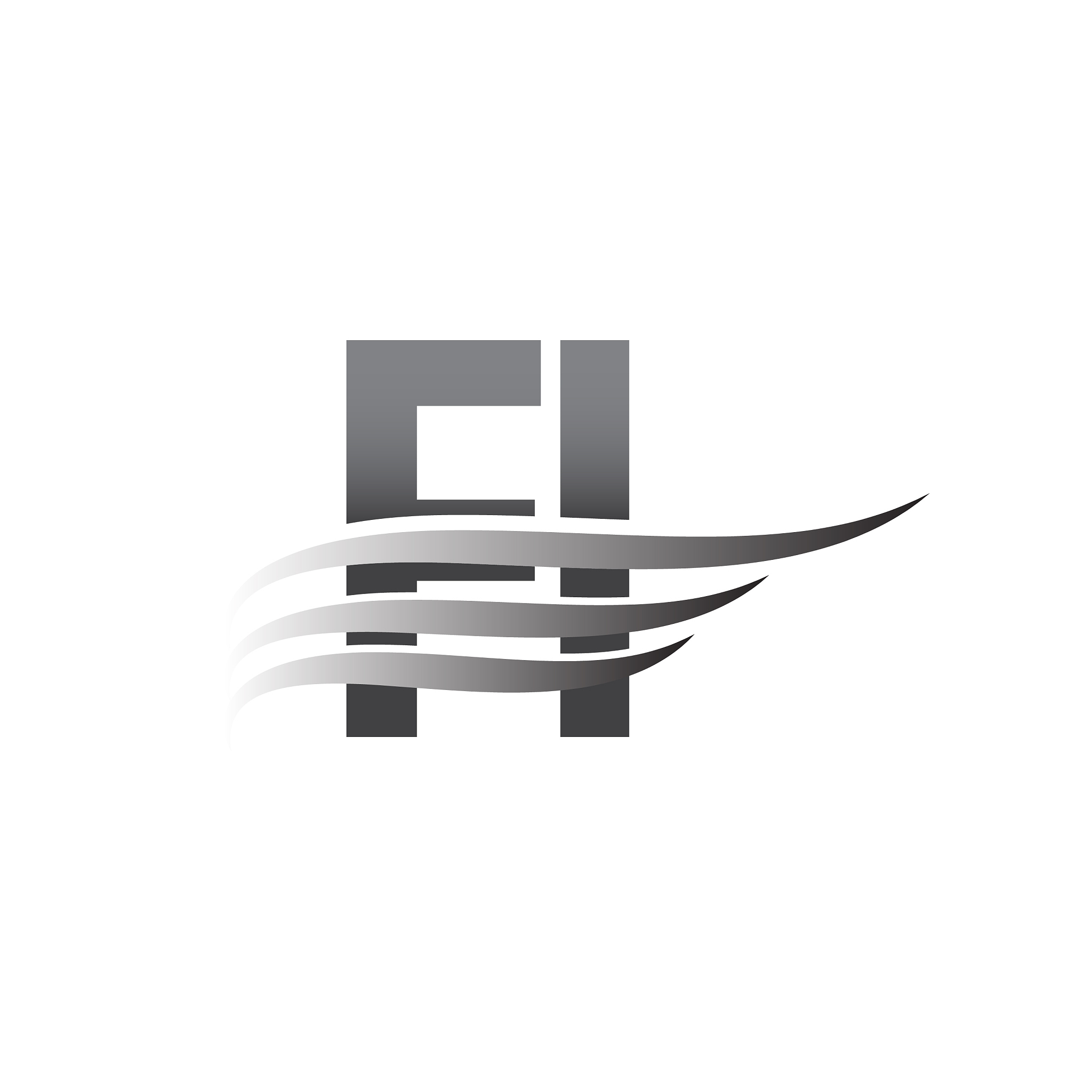 initial letter, grey color vector logotype