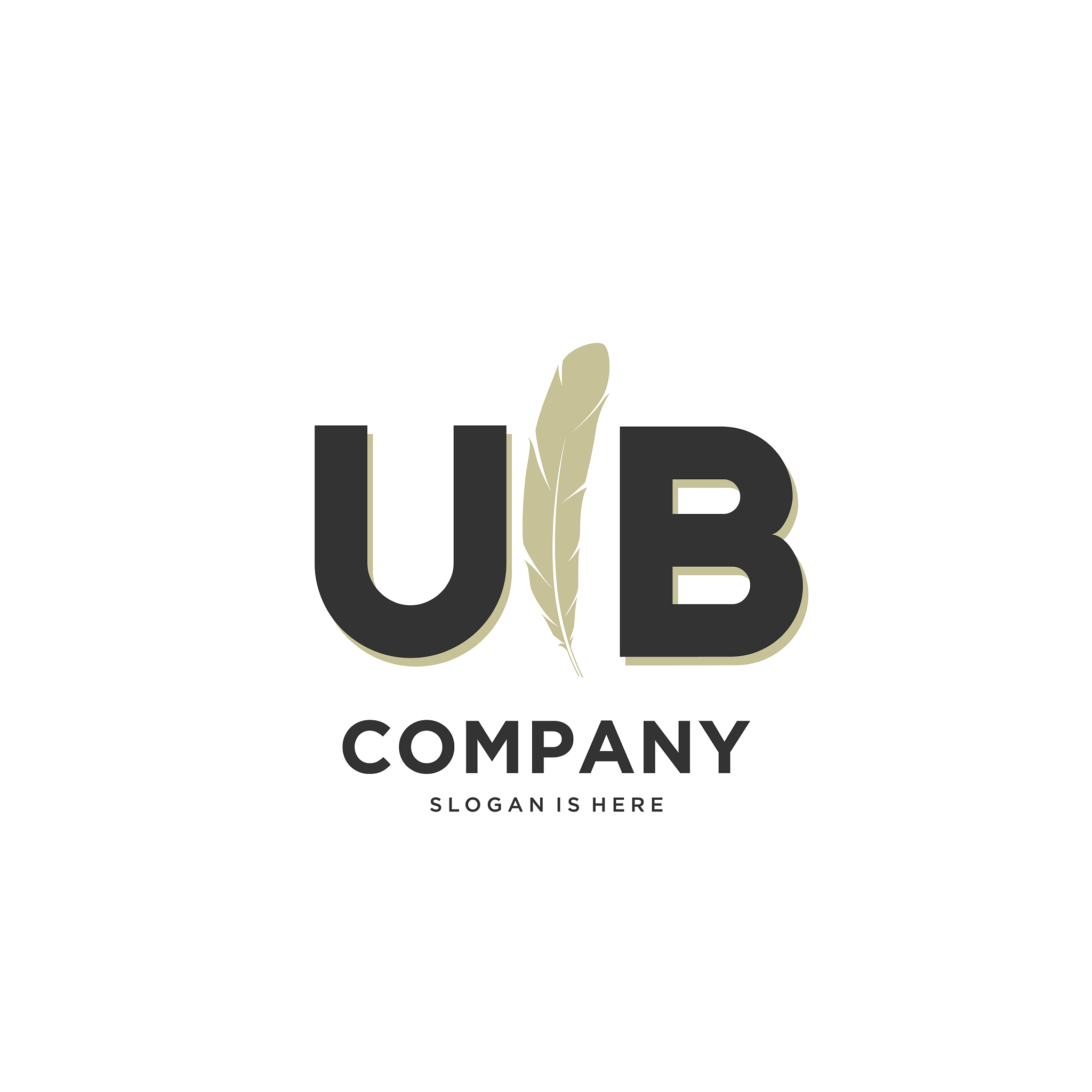 initial ub letter unique attractive creative