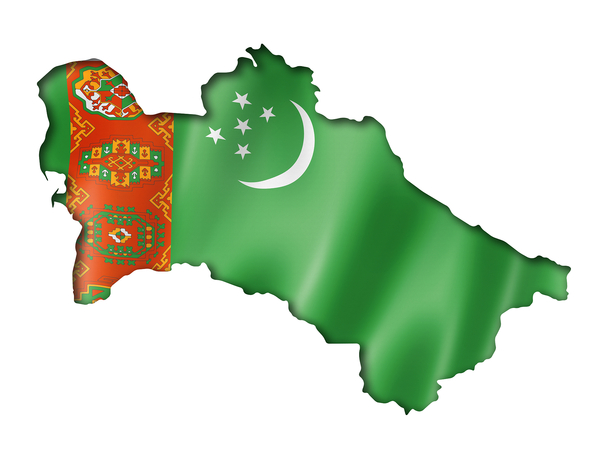 turkmenistan flag map