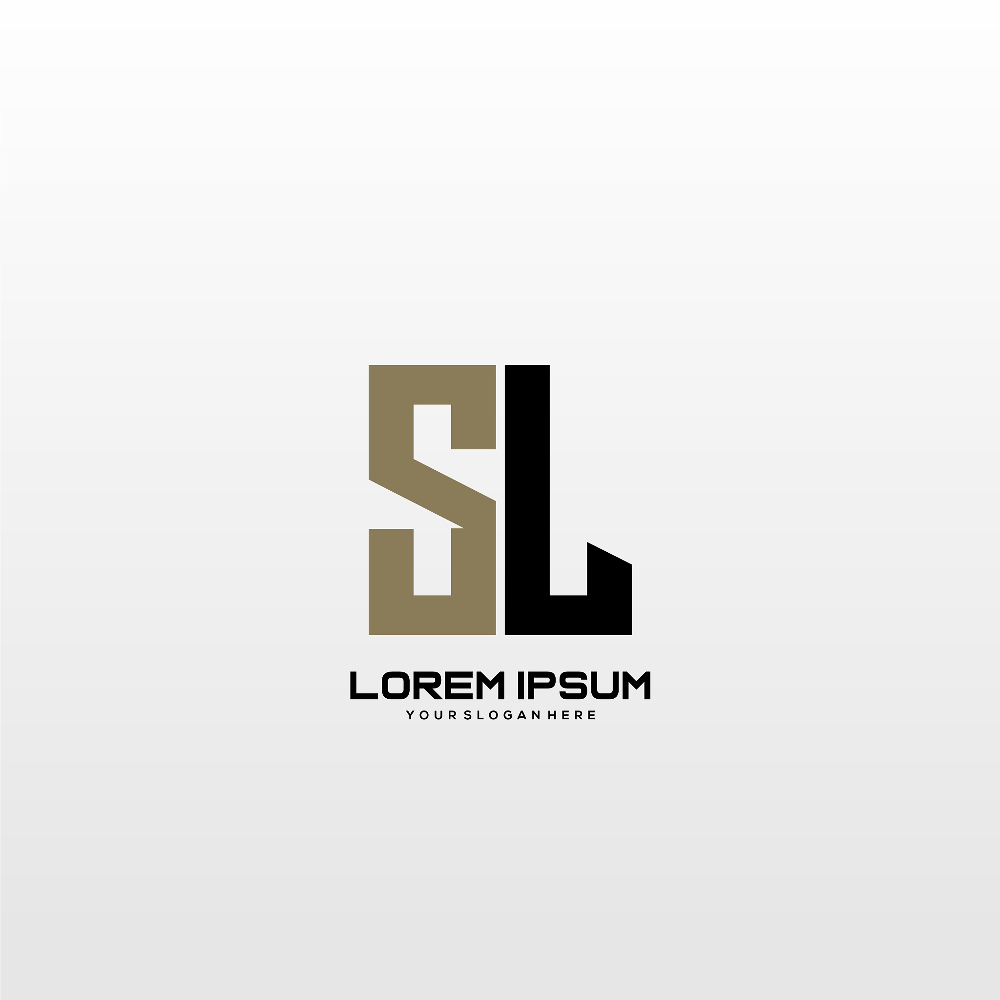 sl initial letter minimalist art logo